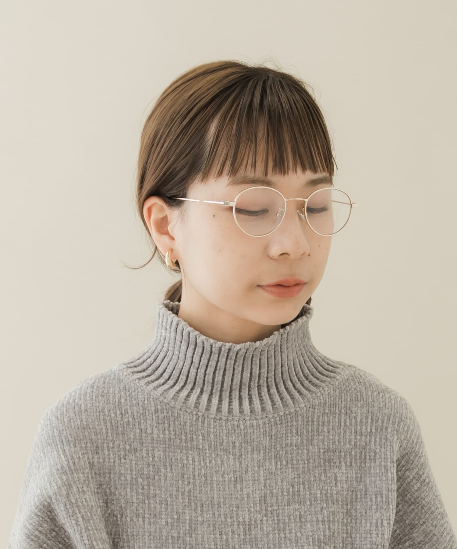 オーバルフレームダテメガネ GLD -