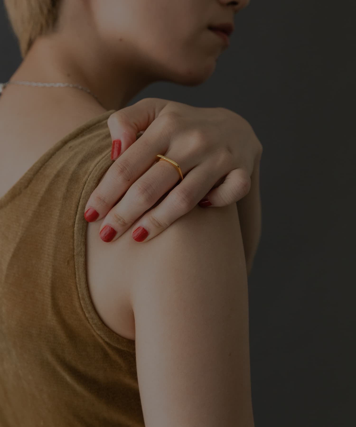 SMELLY so’　square thin ring GLD 11