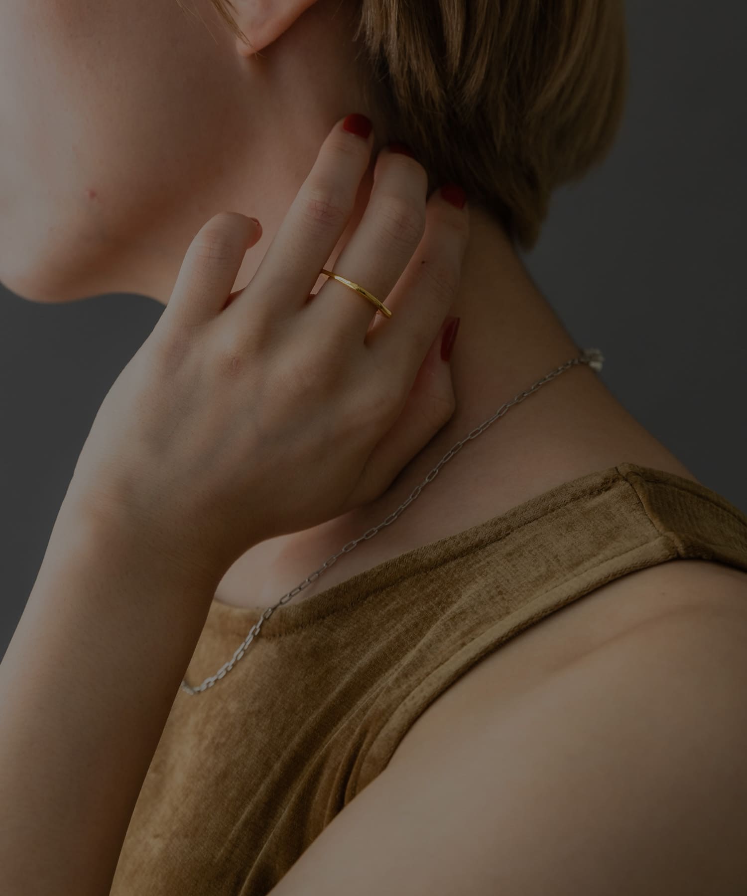 SMELLY so’　square thin ring GLD 11