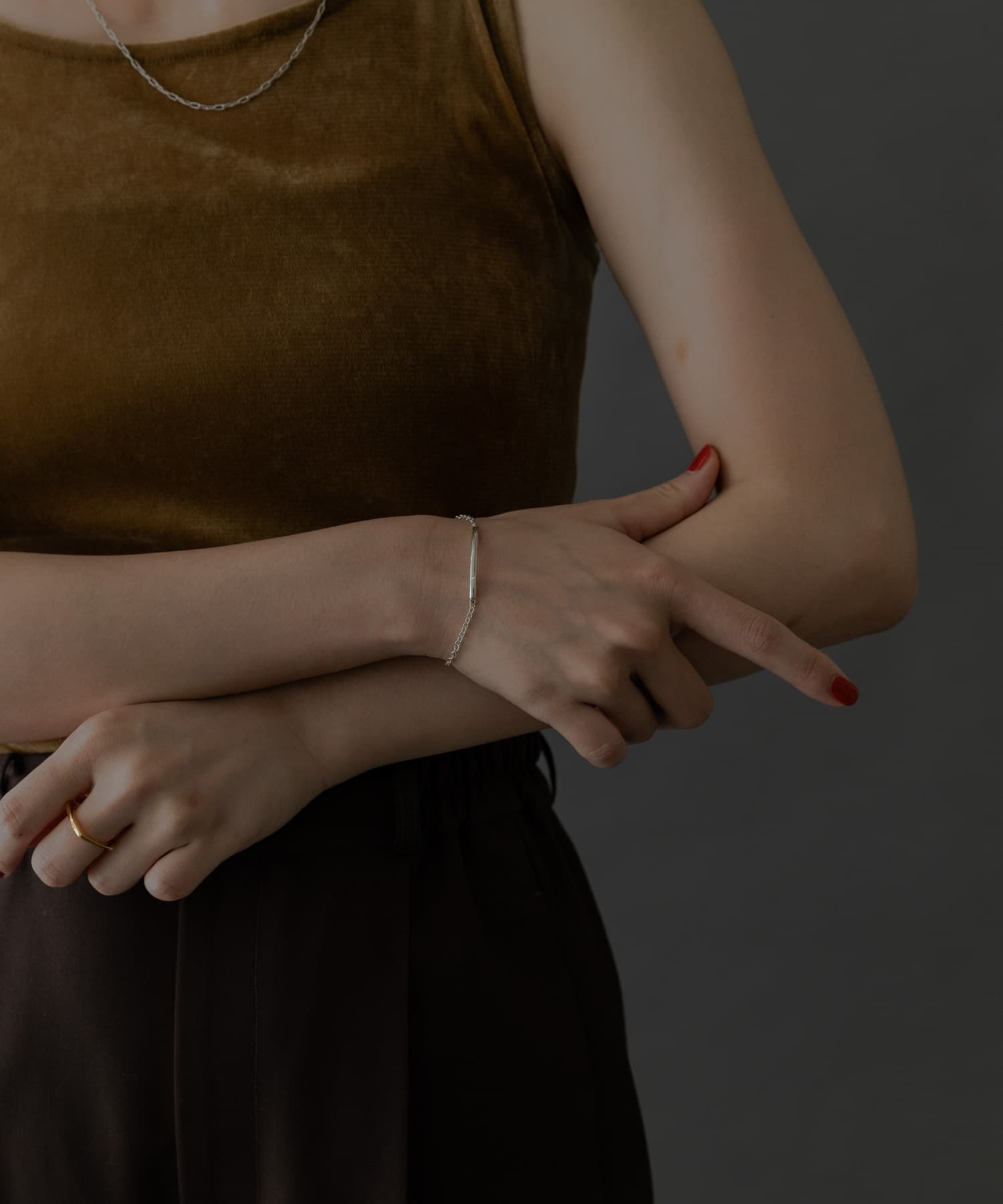 SMELLY so’　bar combination bracelet SLV -