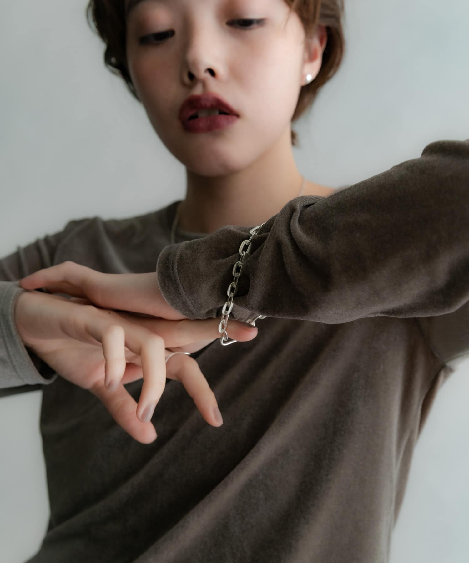 SMELLY so’　oval chain bracelet SLV -