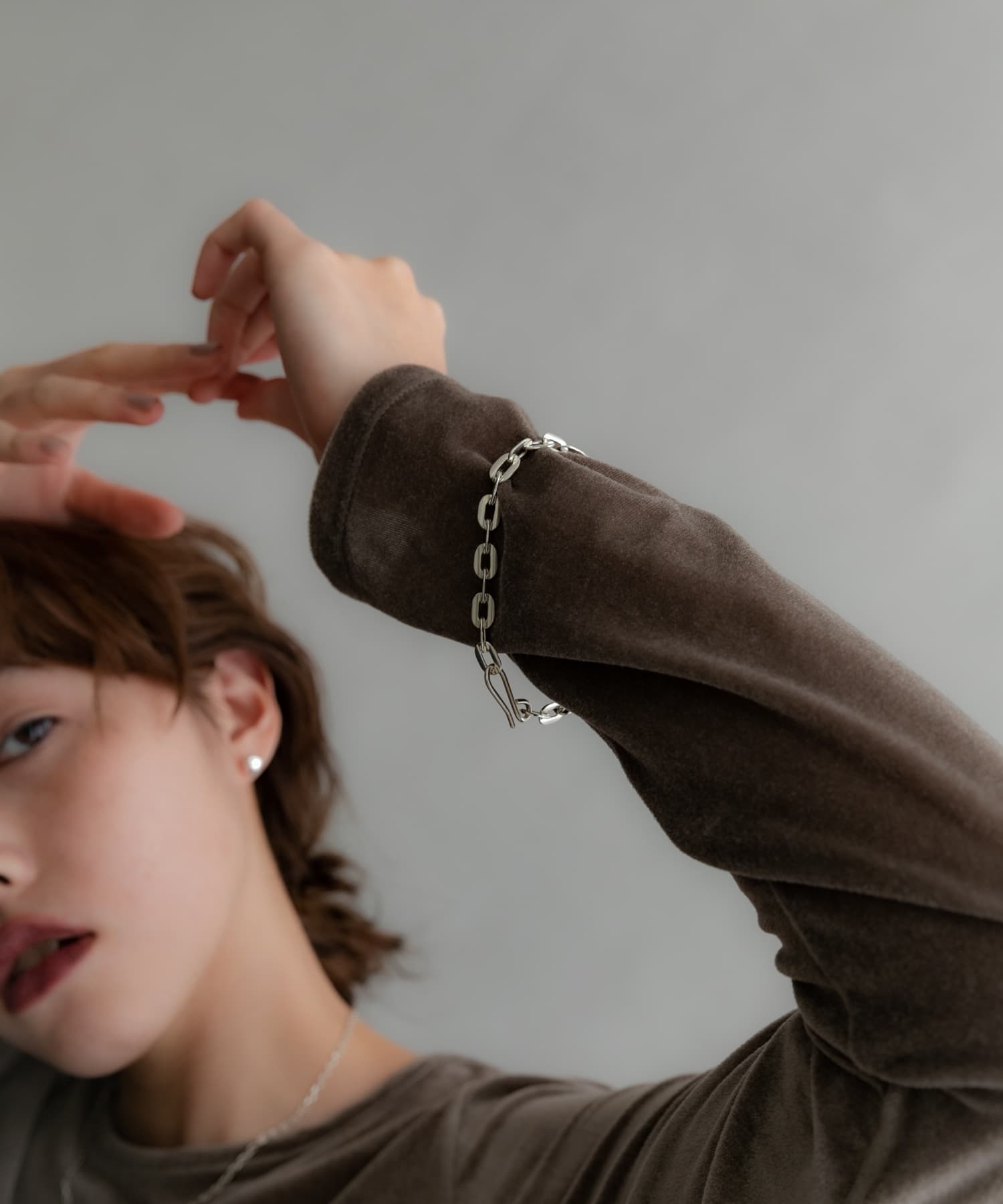 SMELLY so’　oval chain bracelet SLV -