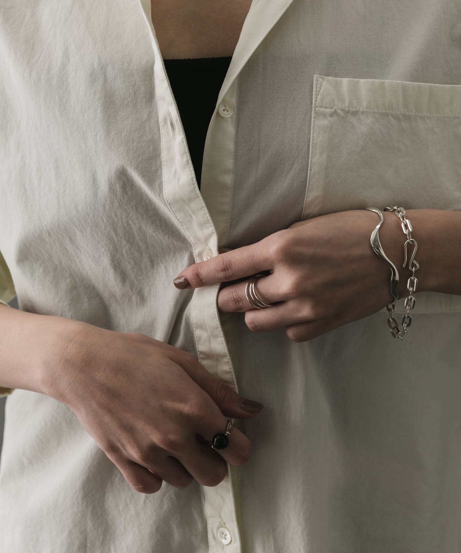 SMELLY so’　oval chain bracelet SLV -