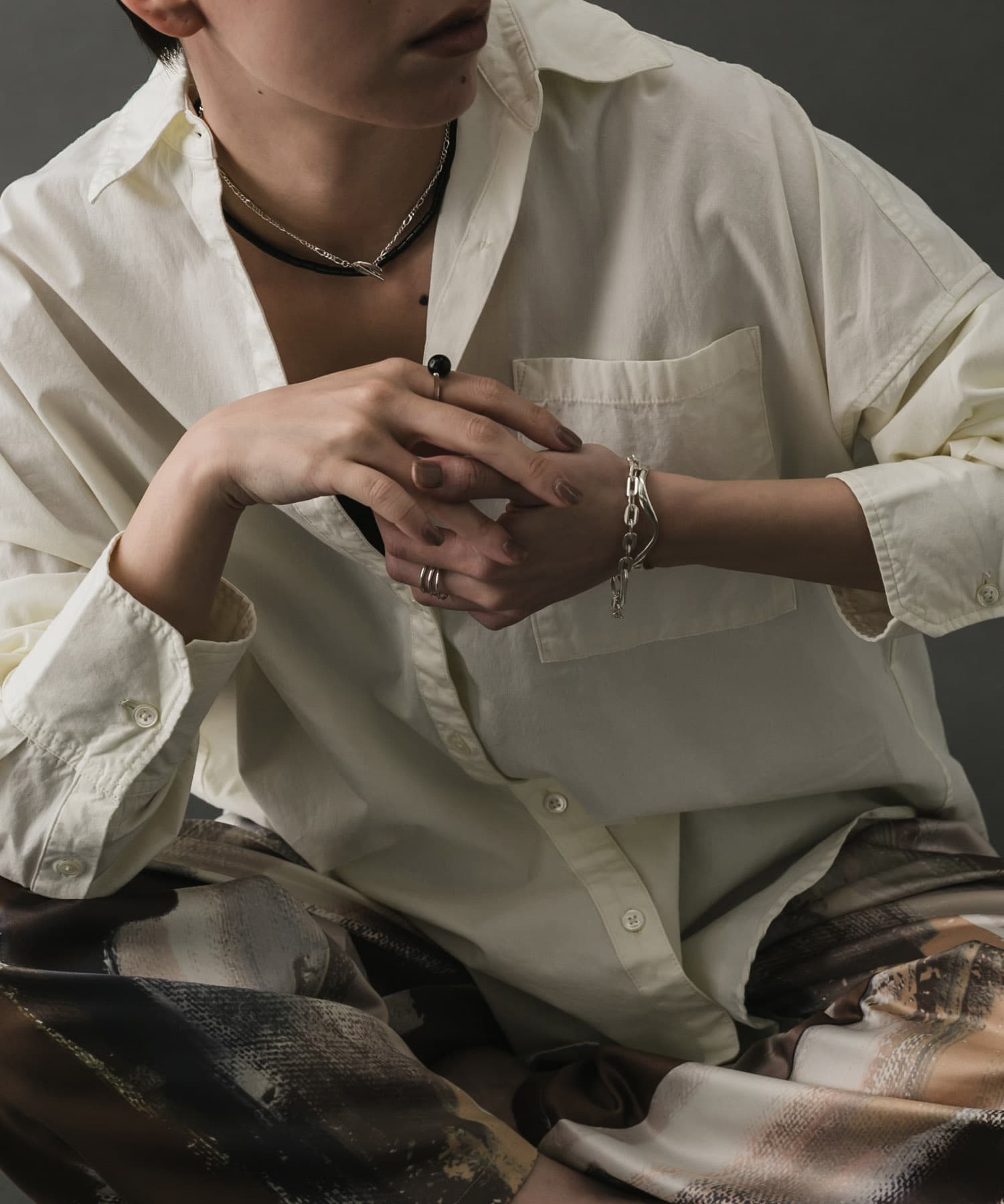 SMELLY so’　oval chain bracelet SLV -