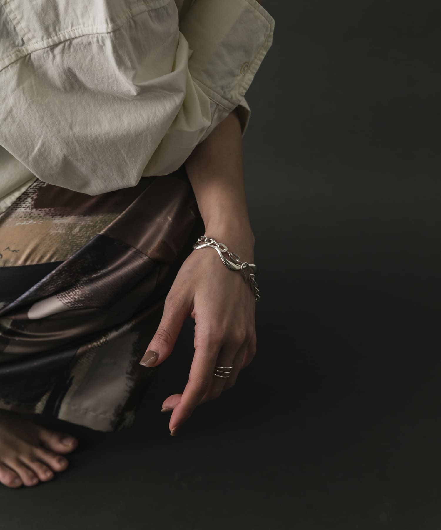 SMELLY so’　oval chain bracelet SLV -