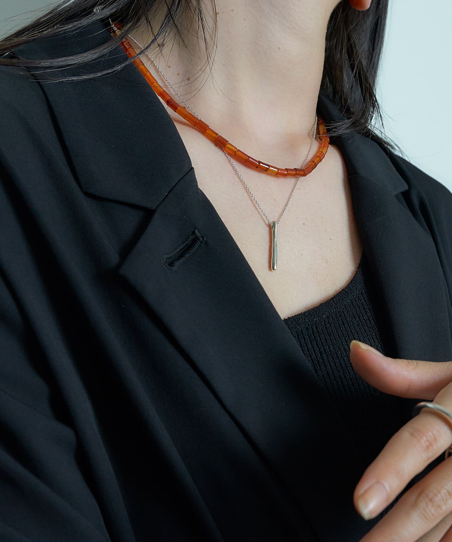 SMELLY so’　carnelian necklace RED -