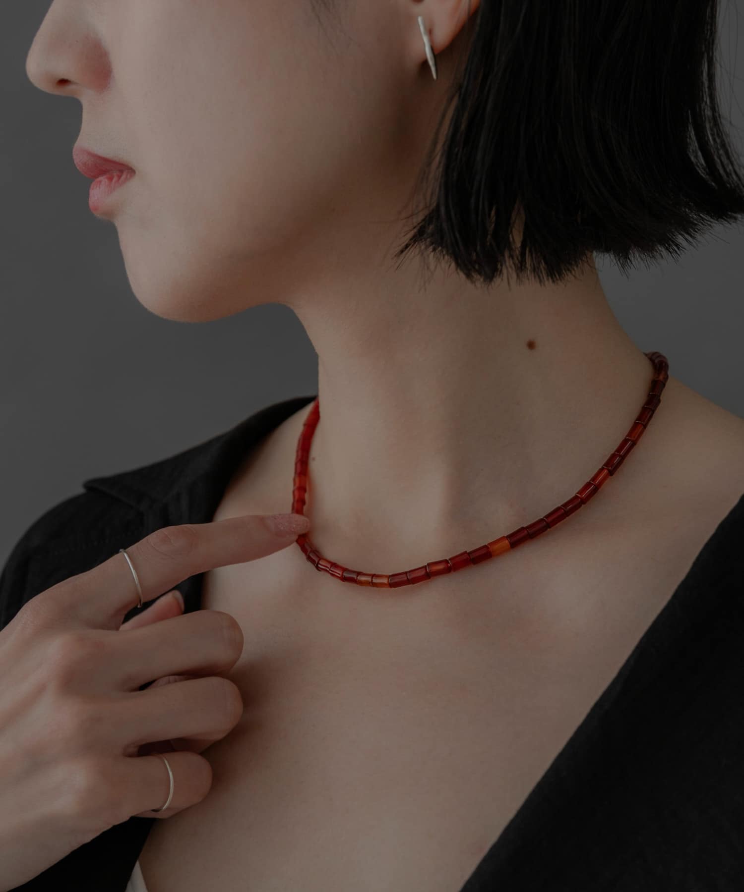 SMELLY so’　carnelian necklace RED -