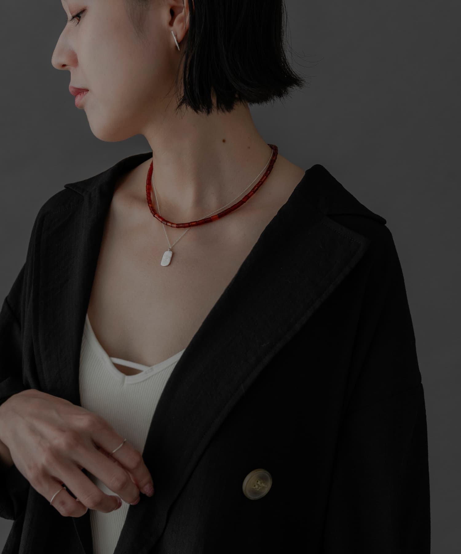 SMELLY so’　carnelian necklace RED -