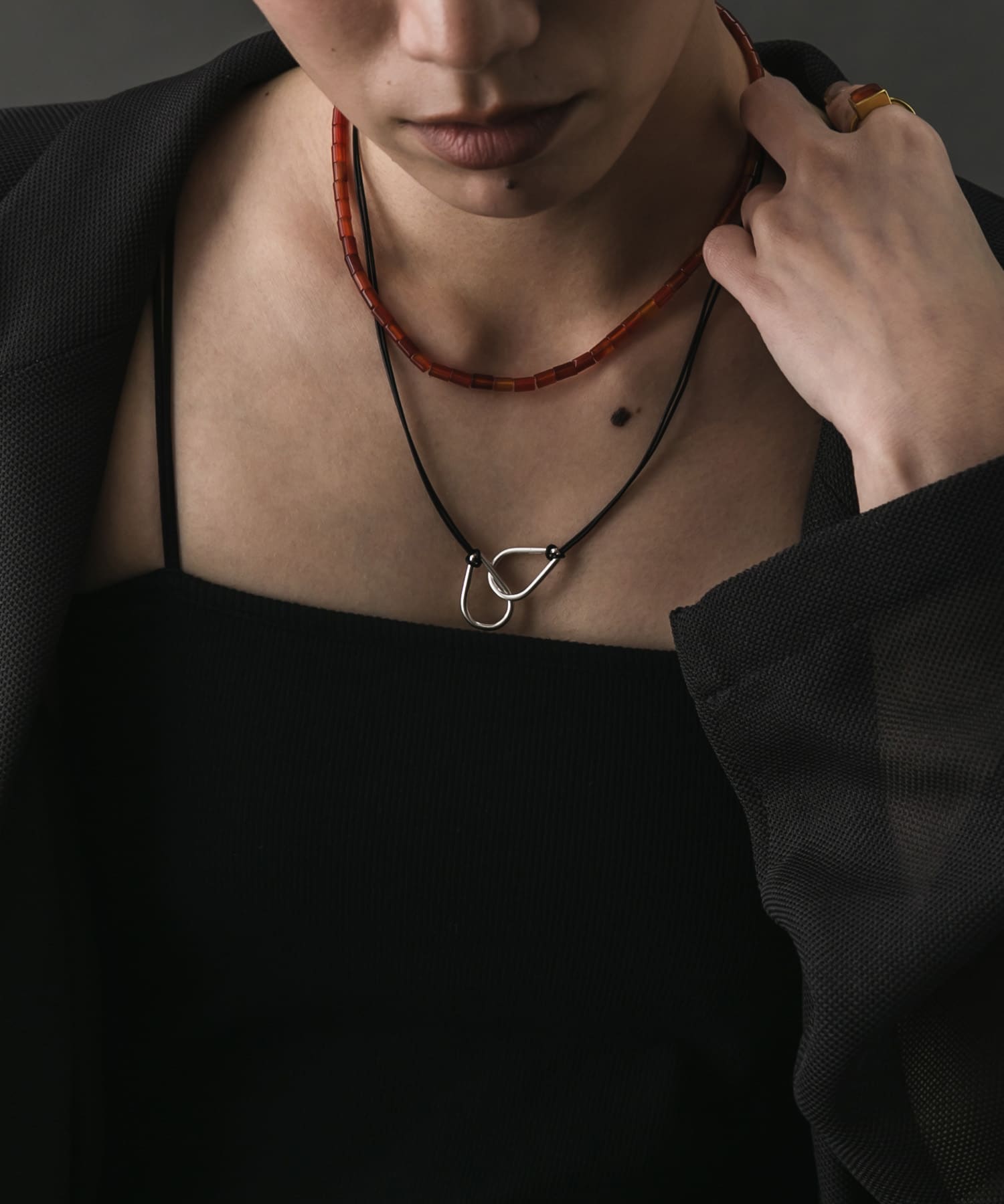 SMELLY so’　carnelian necklace RED -