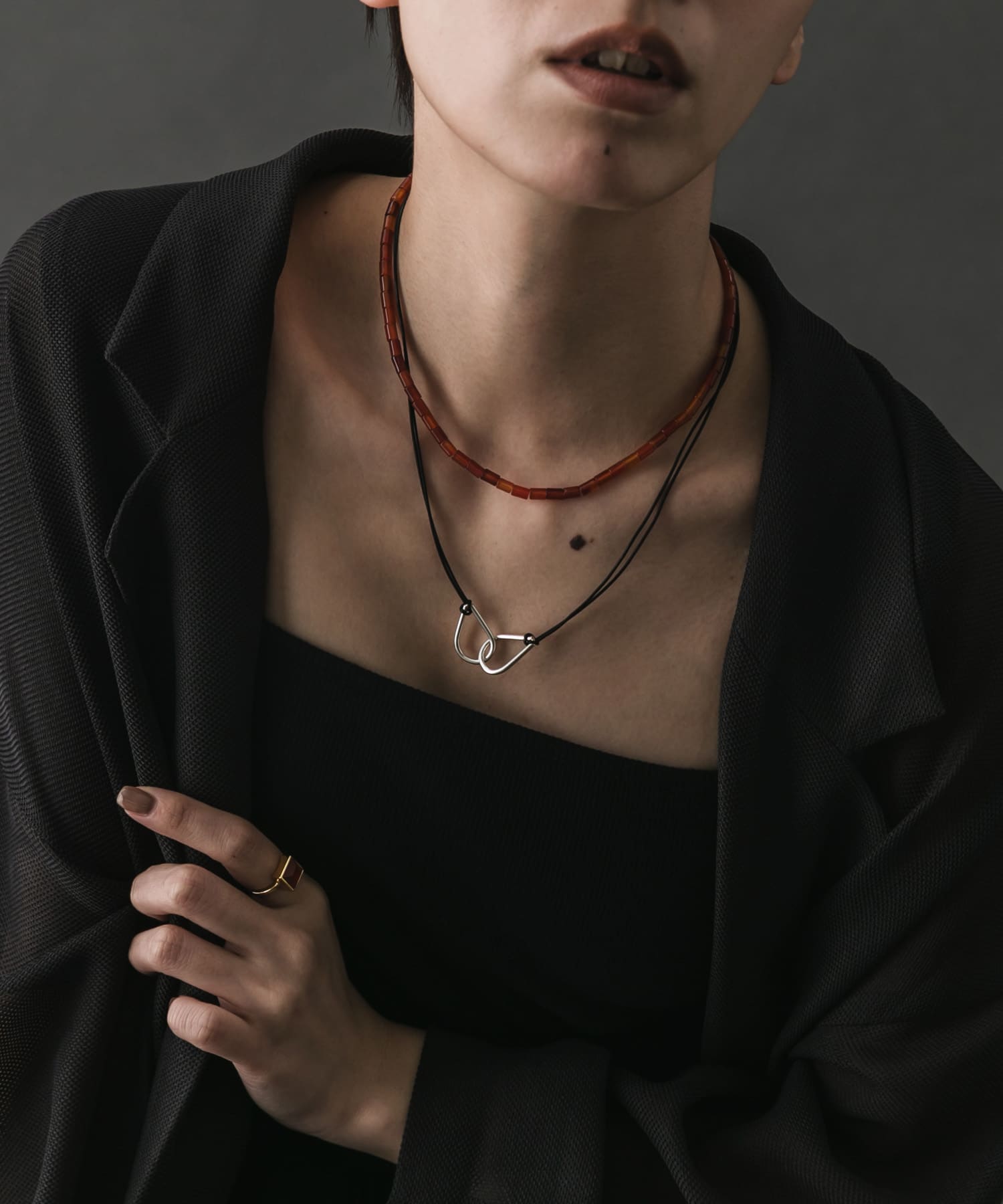 SMELLY so’　carnelian necklace RED -