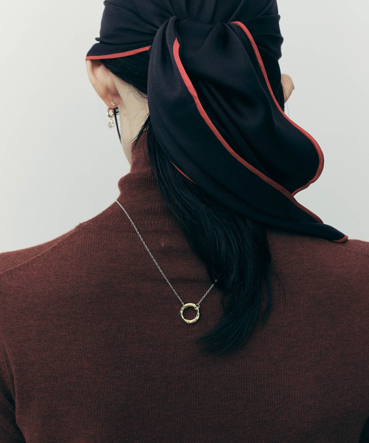 SMELLY so’　plate ring necklace SL/GD -