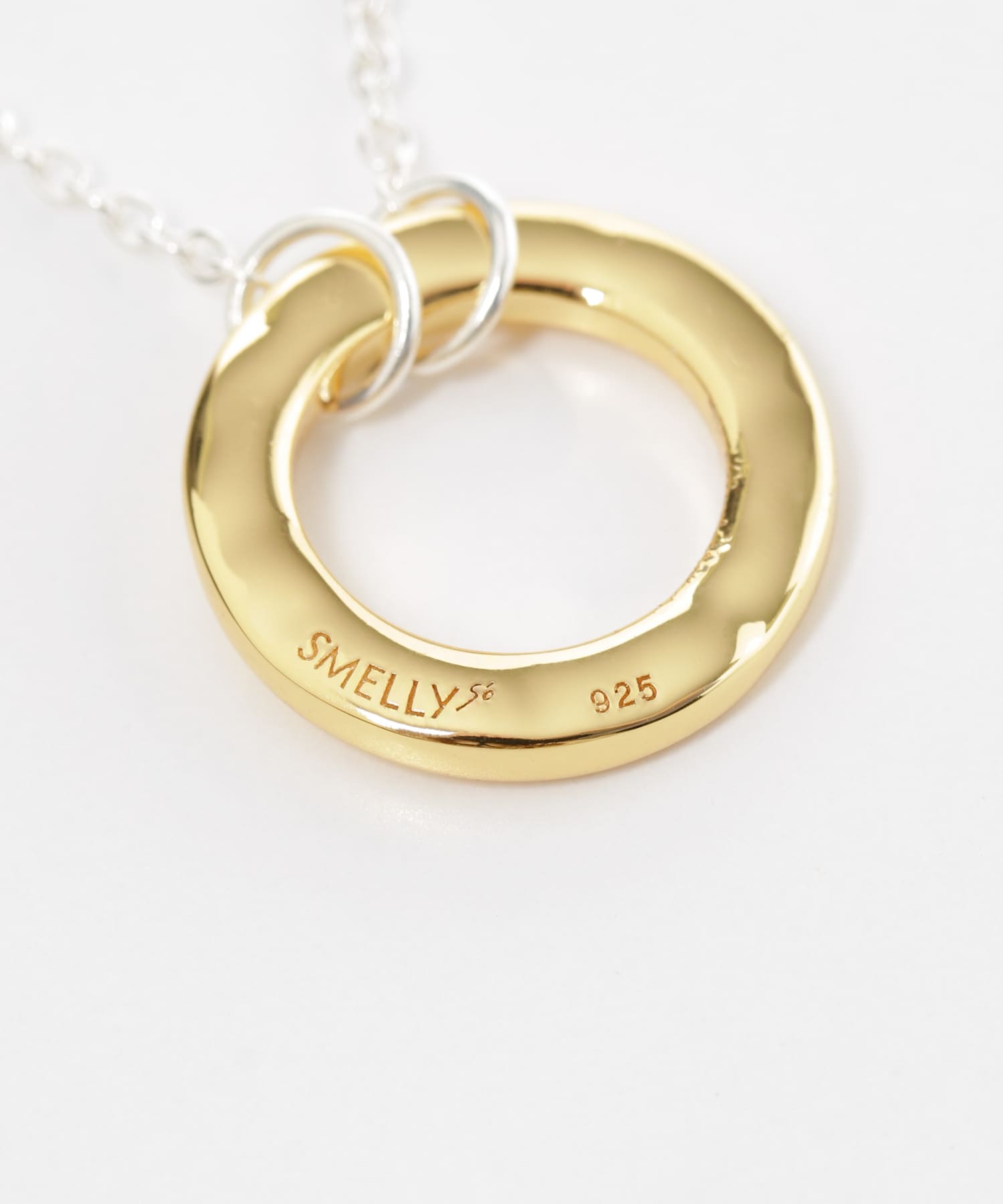SMELLY so’　plate ring necklace SL/GD -