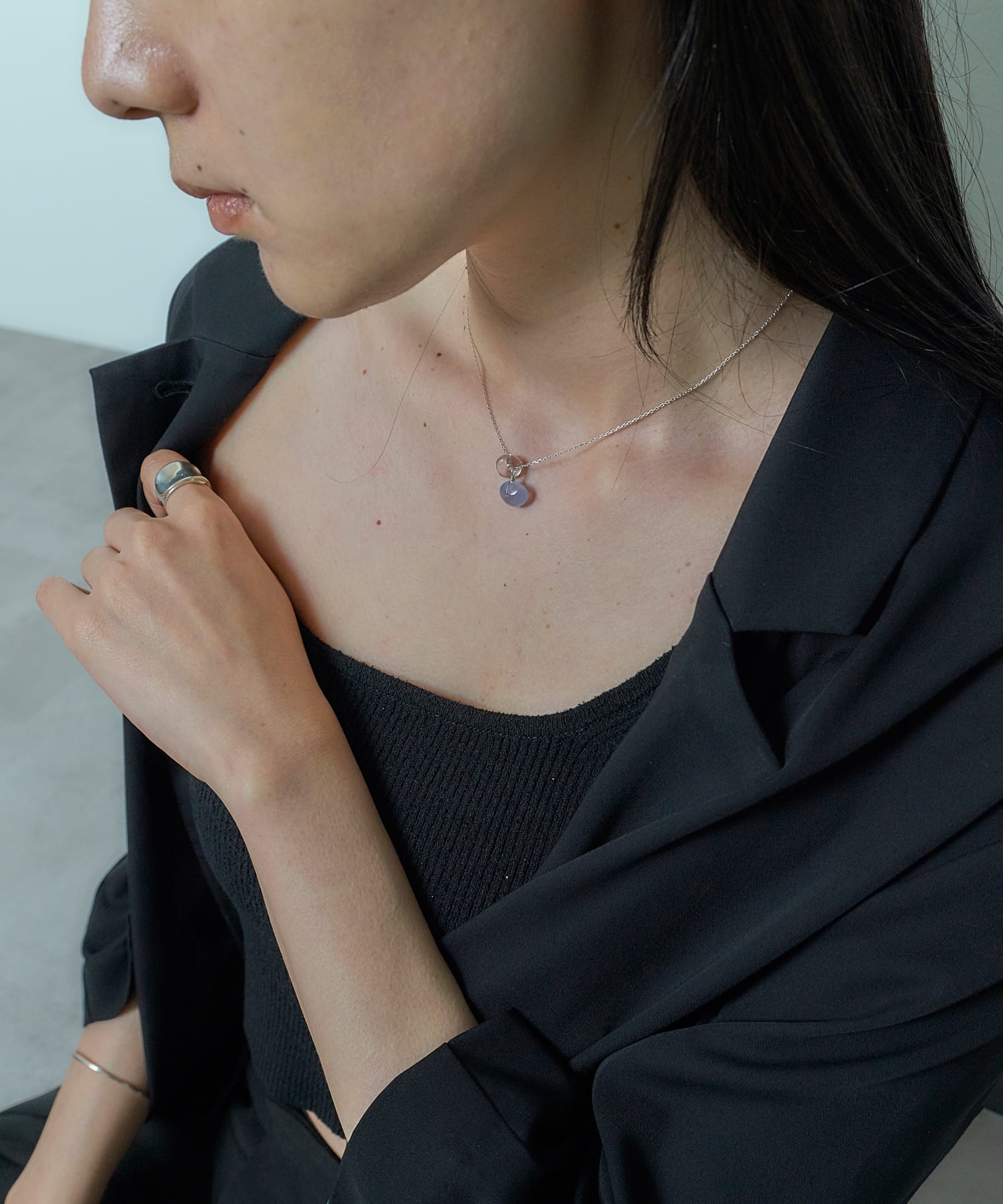 SMELLY so’　blue chalcedony  necklace SLV -