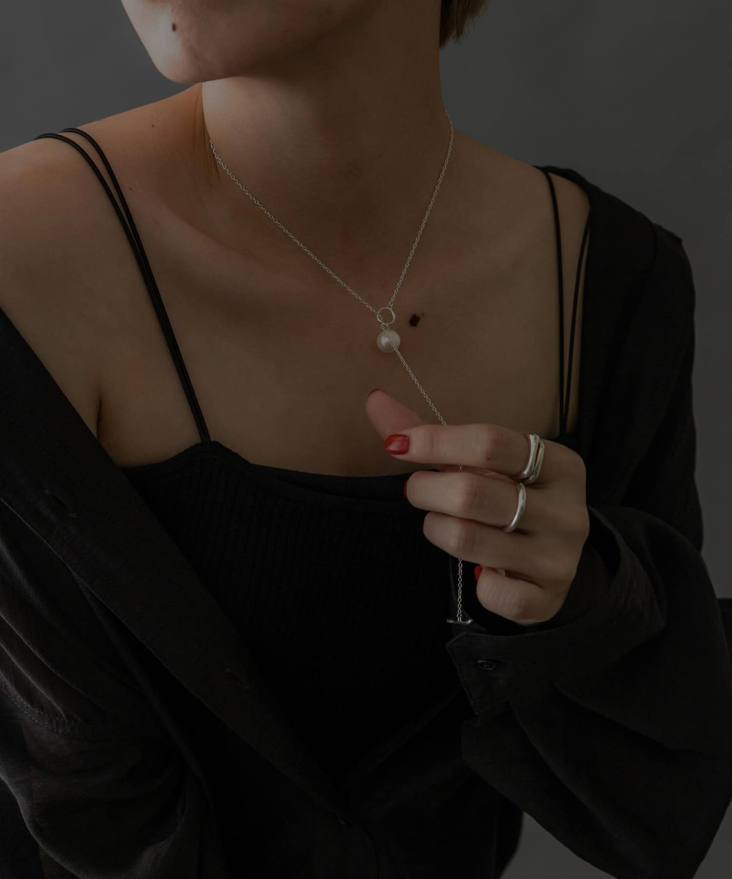 SMELLY so’　pearl mantel necklace SLV -