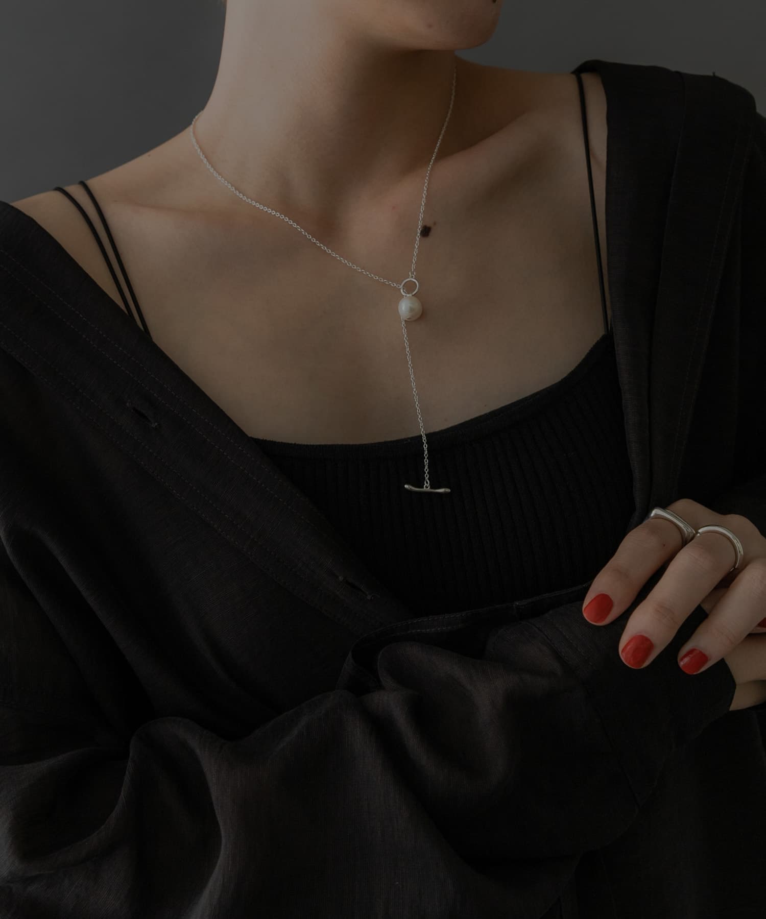 SMELLY so’　pearl mantel necklace SLV -