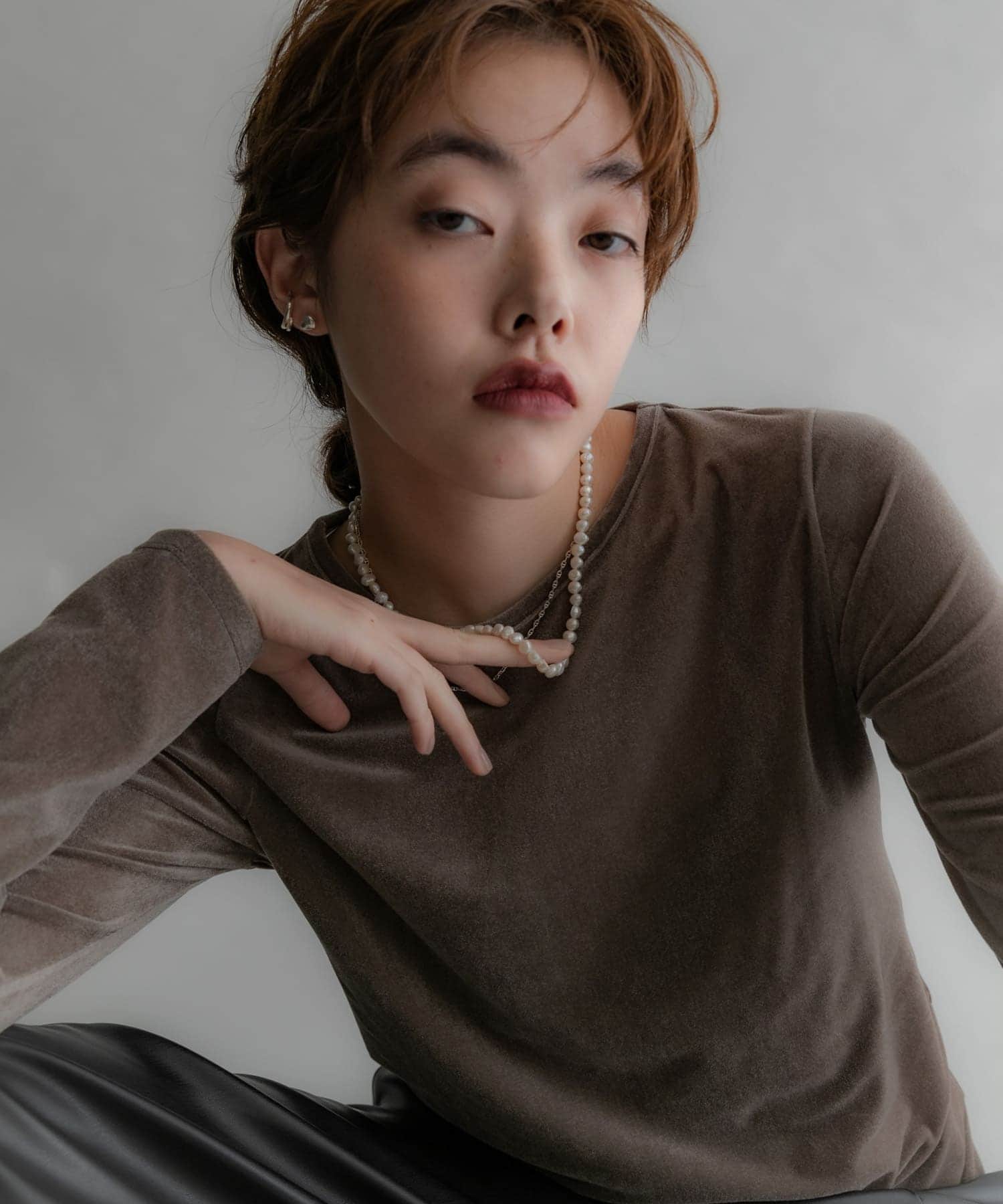 SMELLY so’　pearl hook necklace IVO -