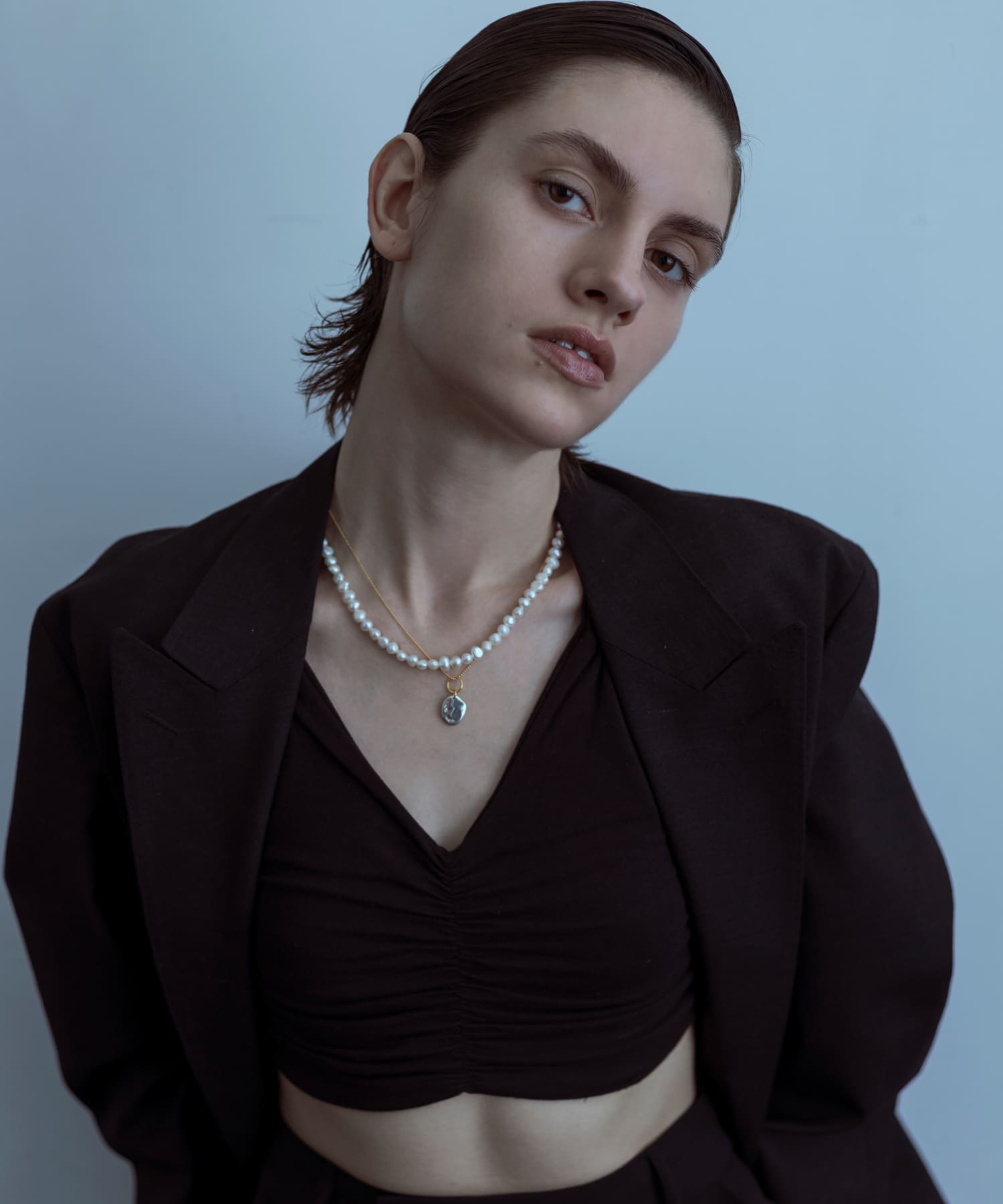 SMELLY so’　pearl hook necklace IVO -