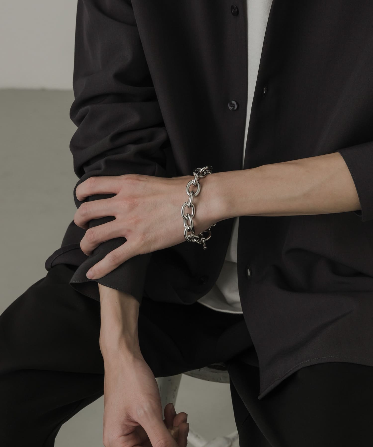 オーバルチェーンブレスレット SLV -