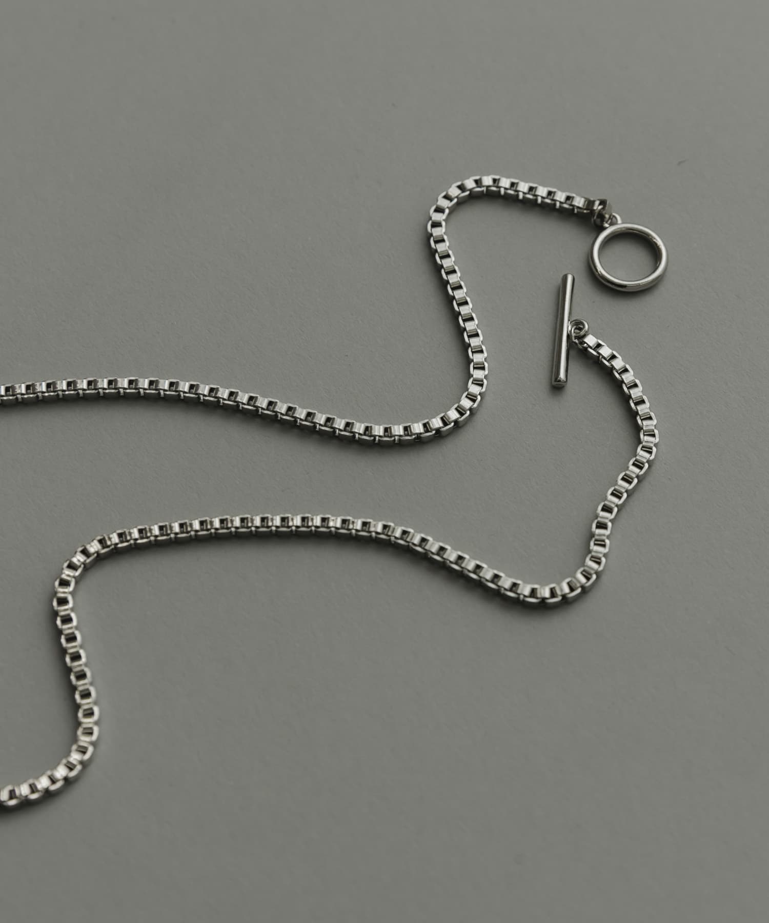 ボックスチェーンマンテルネックレス SLV -