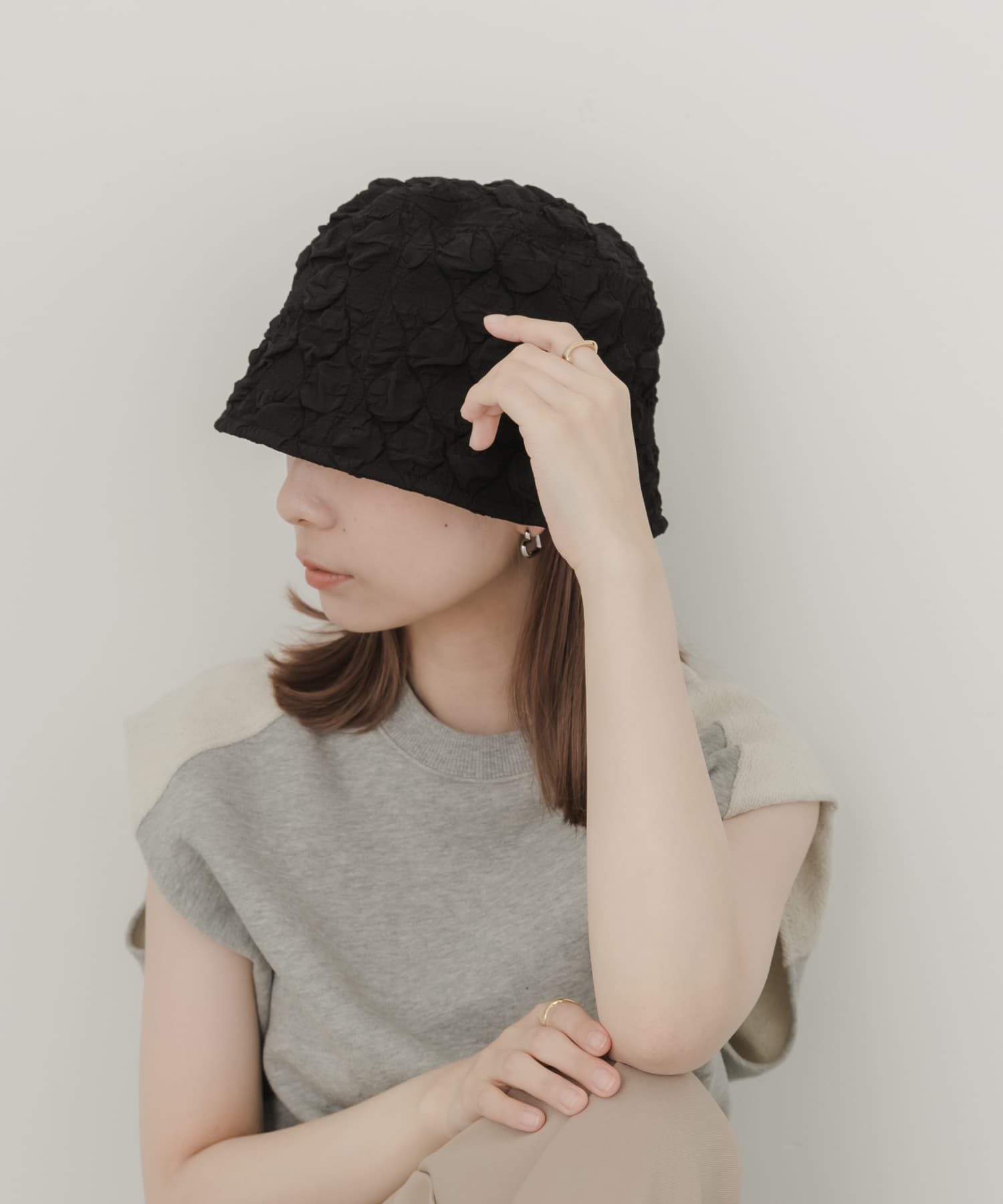 ポコポコデザインハット BLK -