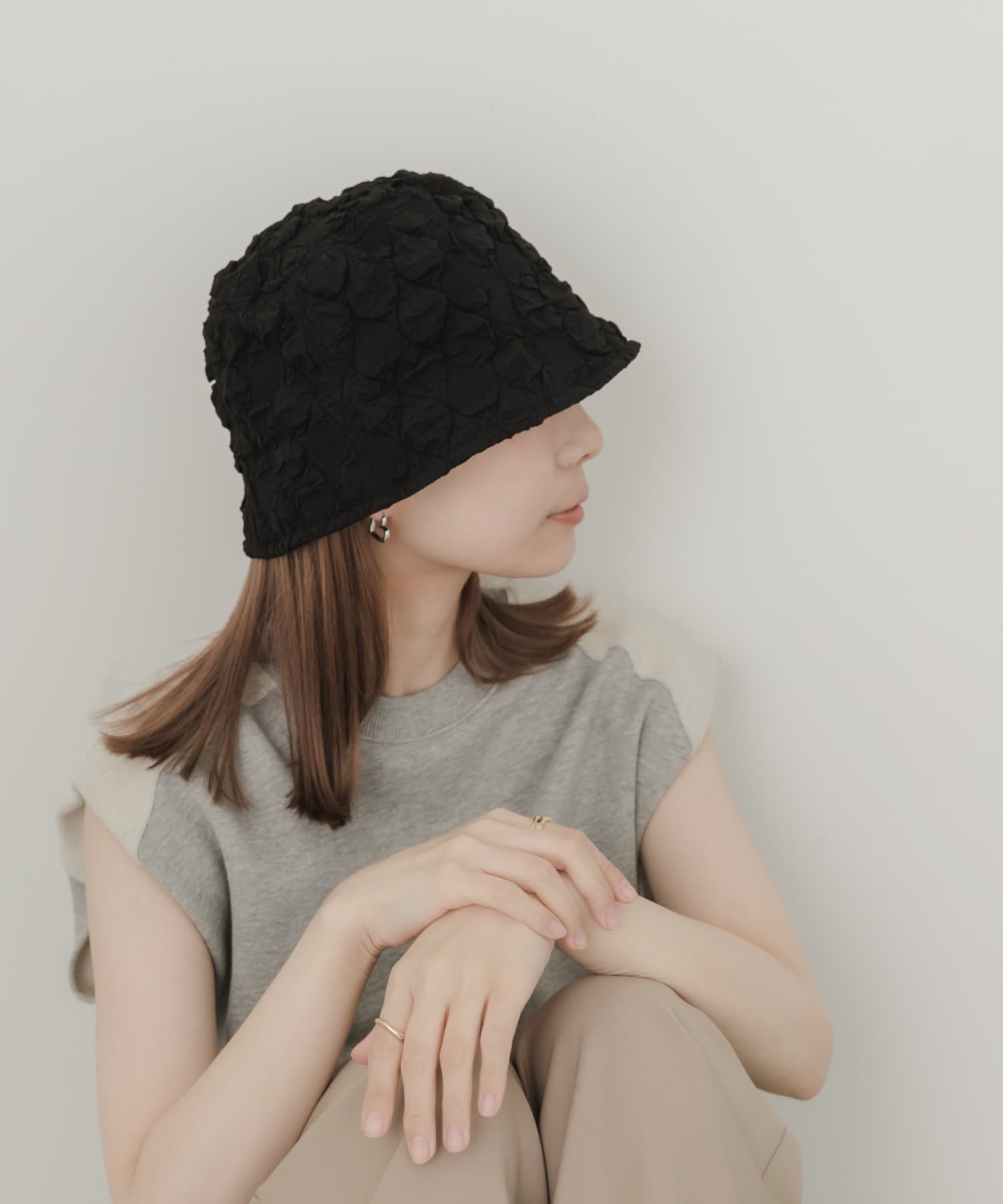 ポコポコデザインハット BLK -