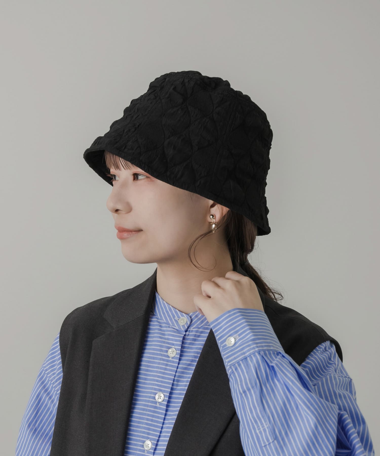 ポコポコデザインハット BLK -