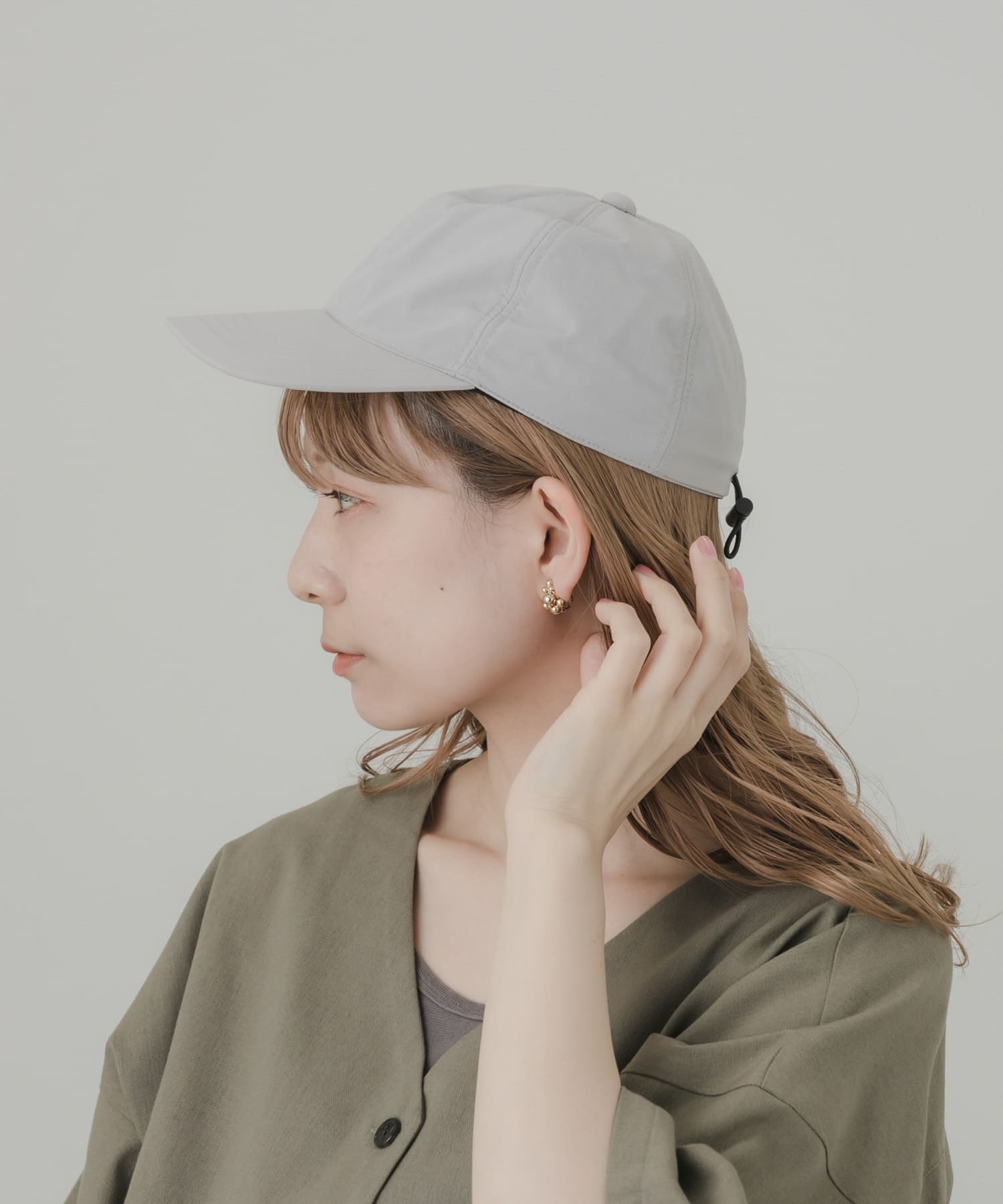 ナイロンパネルキャップ GRY -