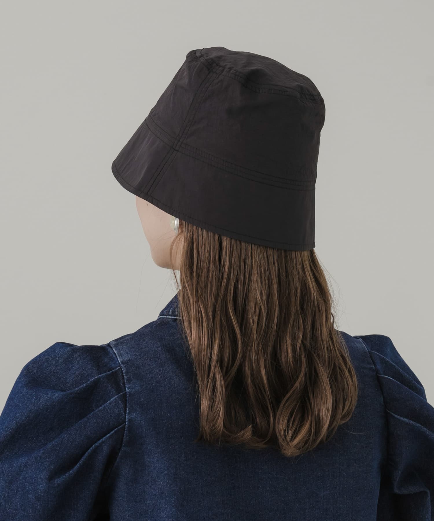 ナイロンバケットハット BLK -