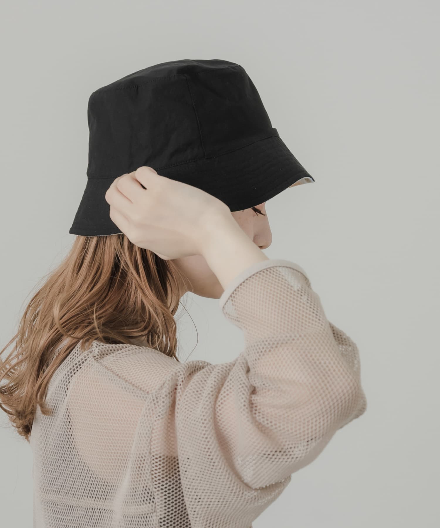 リバーシブルタイダイバケットハット BLK -