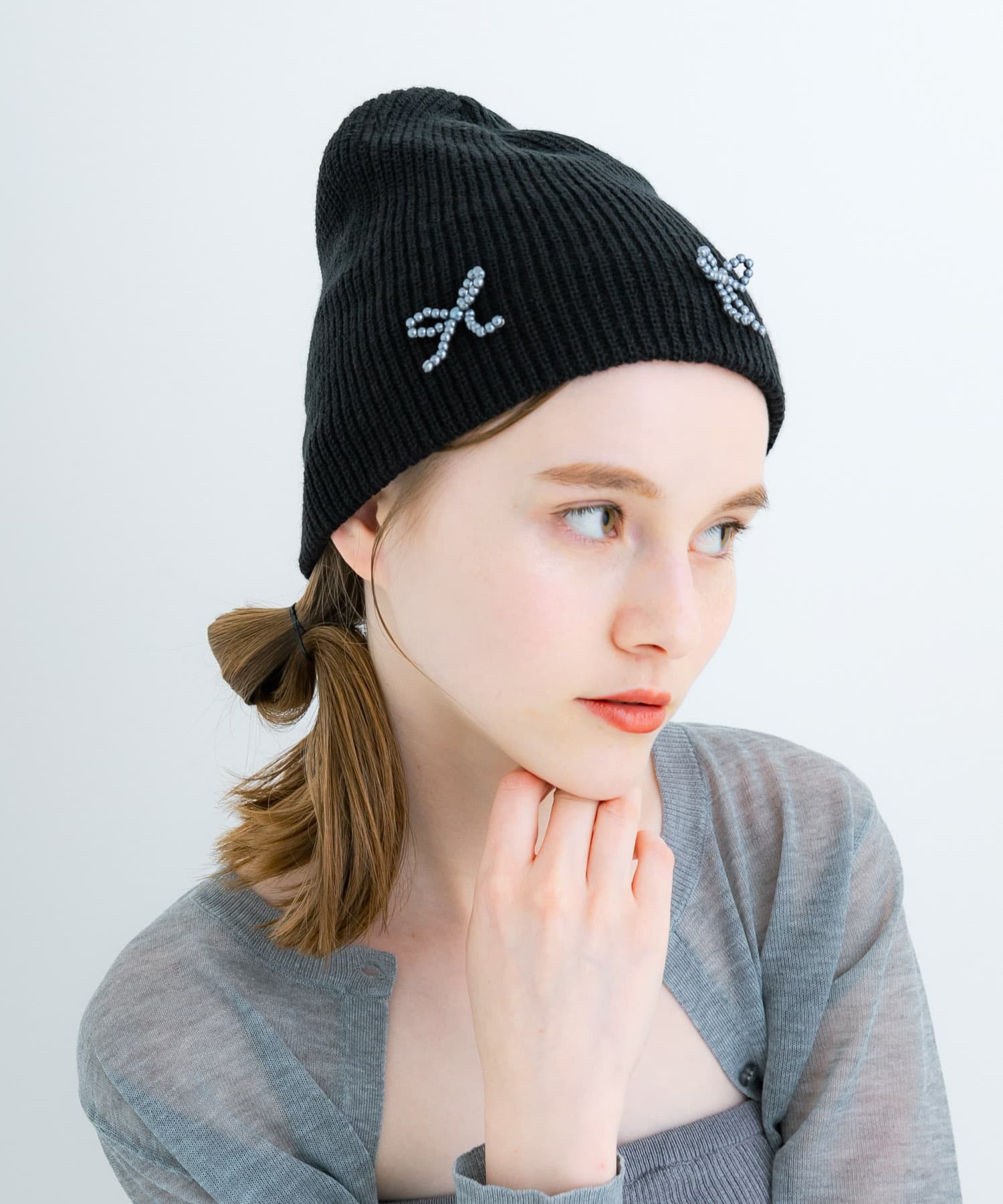 リボンニットワッチ BLK -