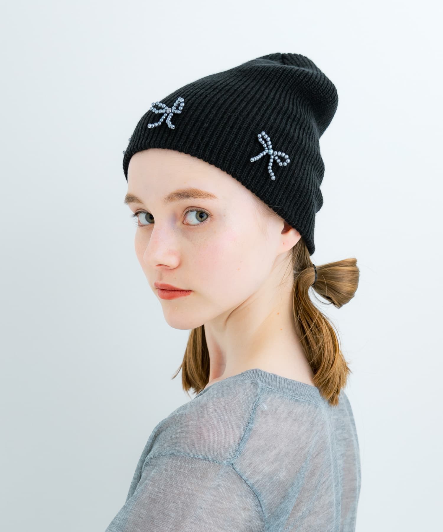 リボンニットワッチ BLK -