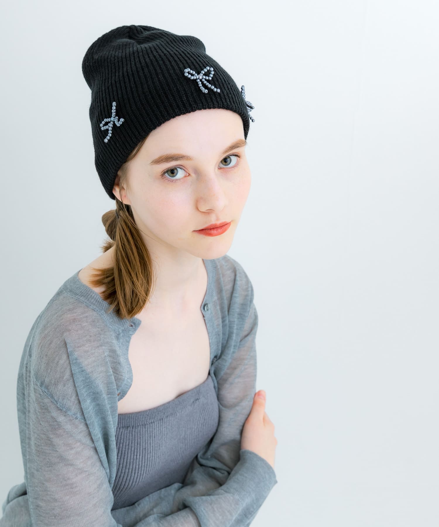 リボンニットワッチ BLK -