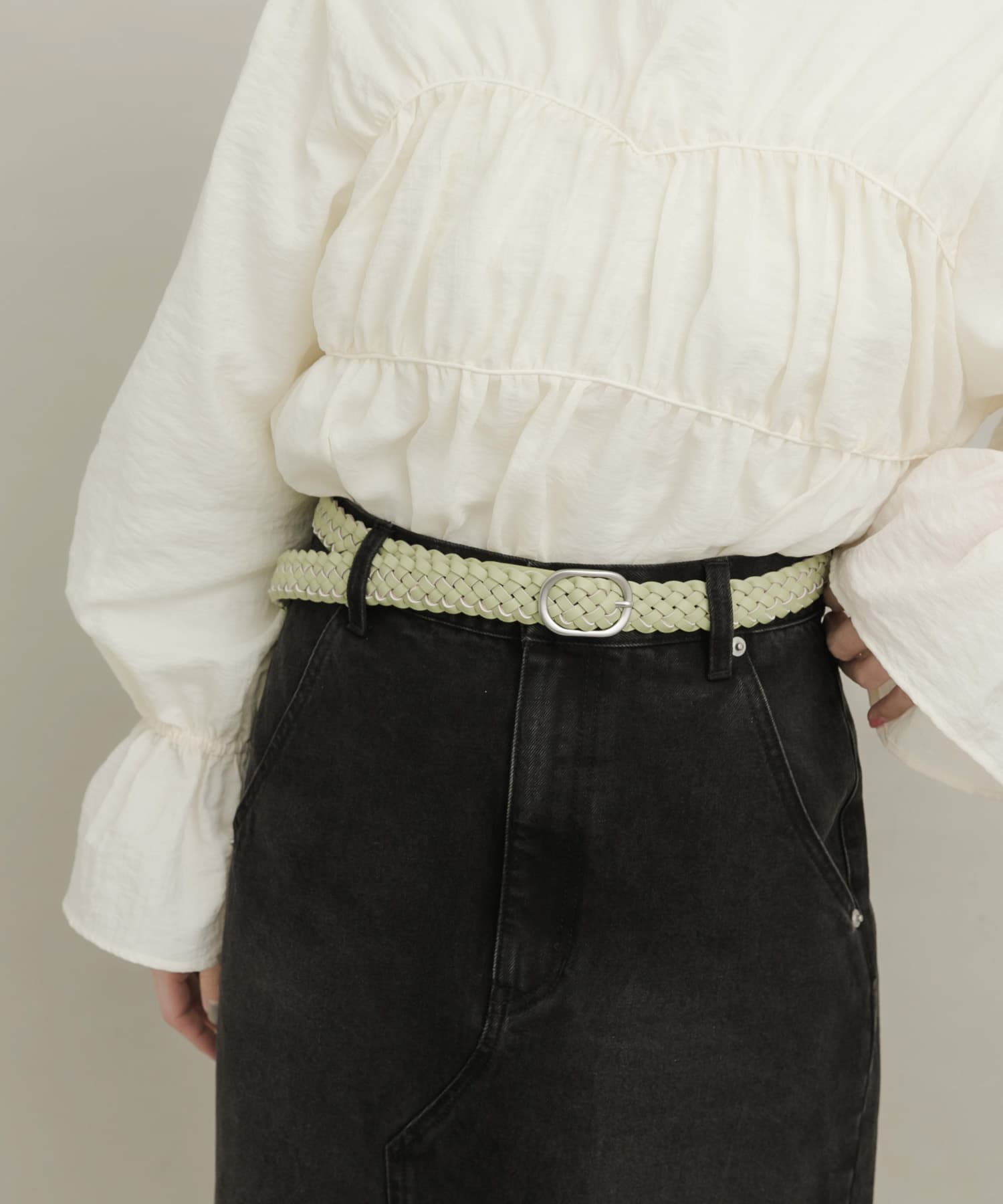 メッシュマットバックルベルト GRN -