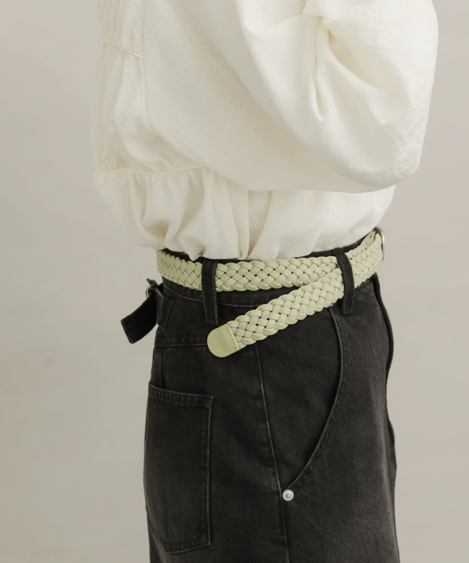 メッシュマットバックルベルト GRN -