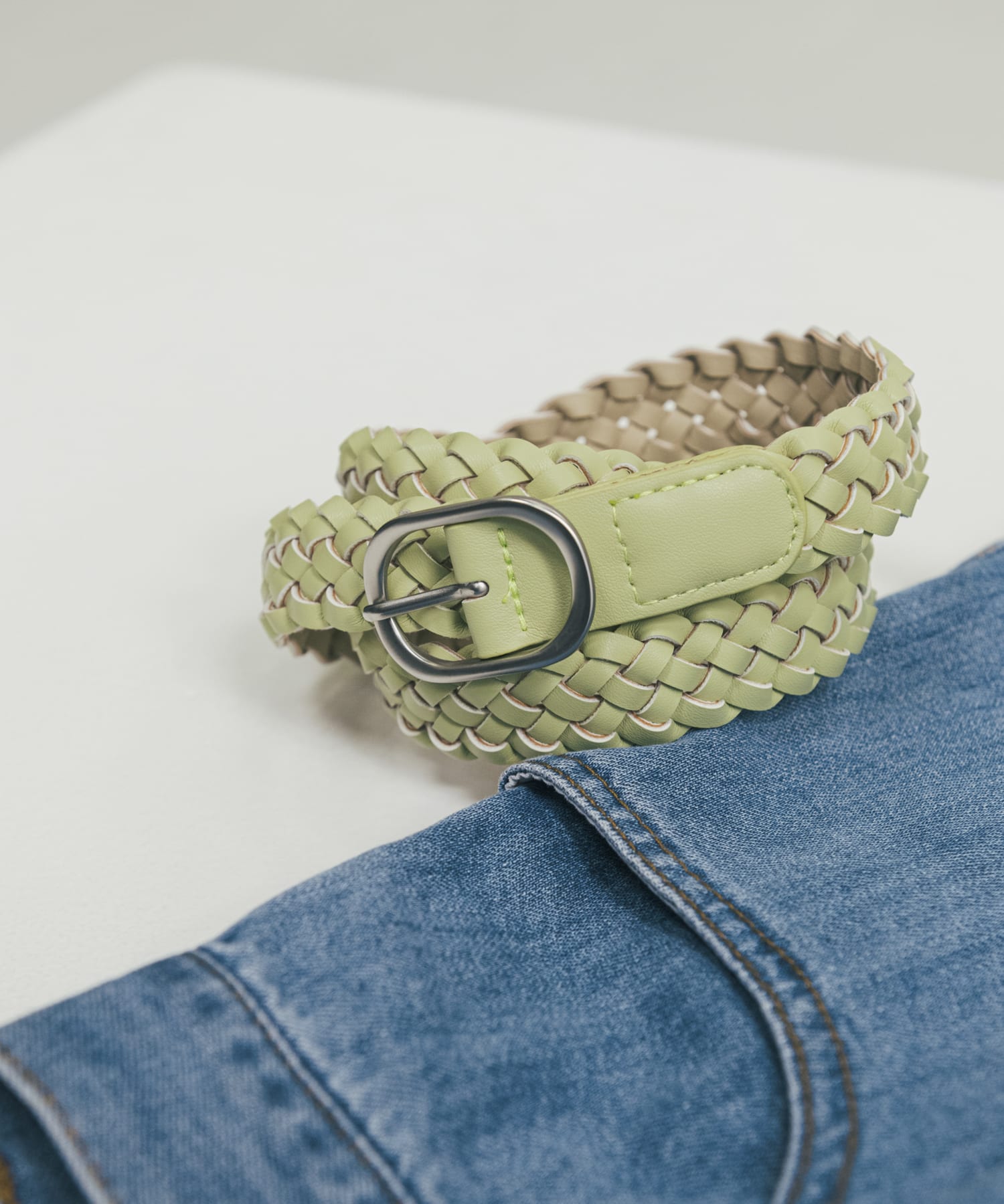 メッシュマットバックルベルト GRN -