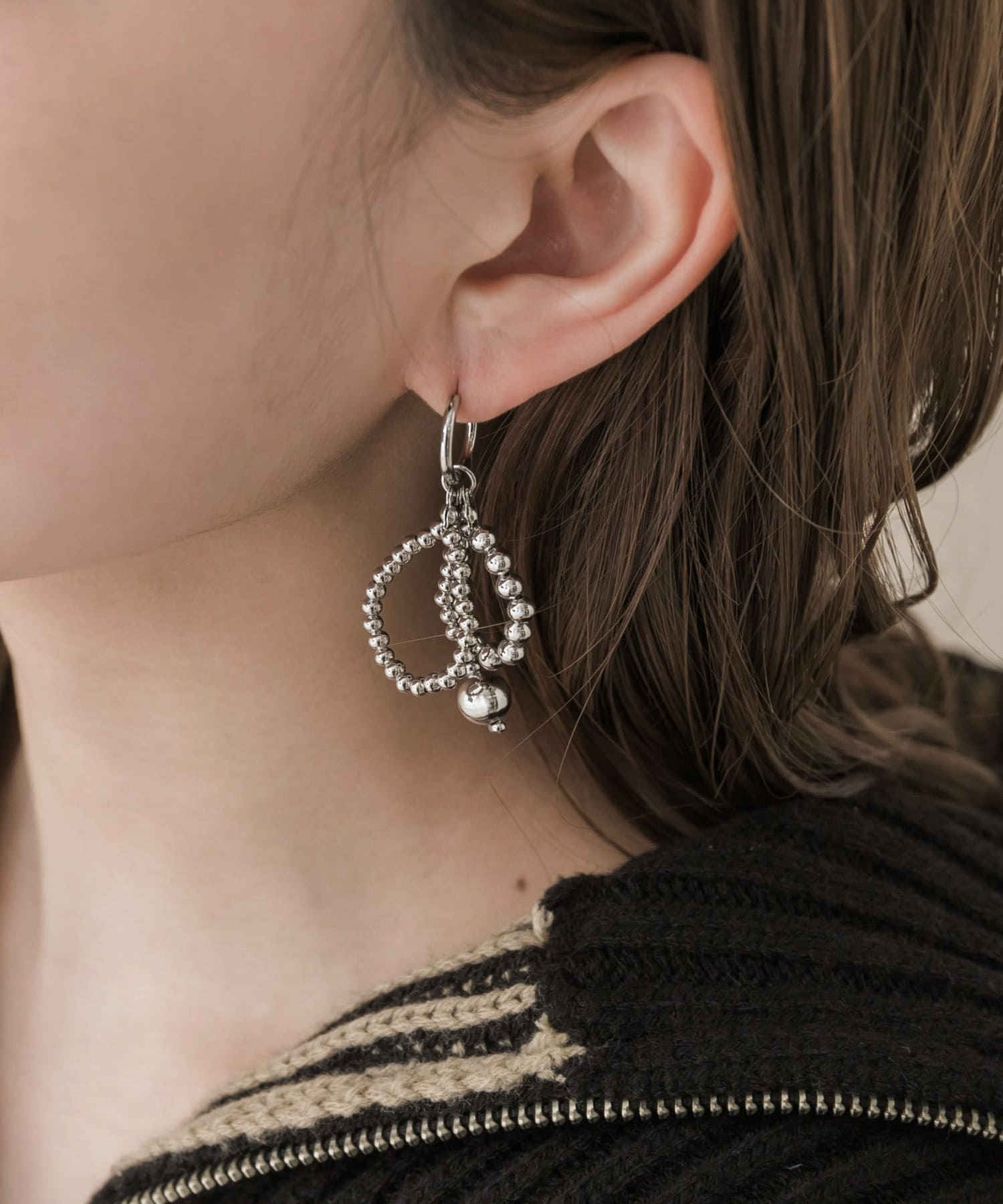 メタルボールアシメピアス SLV -