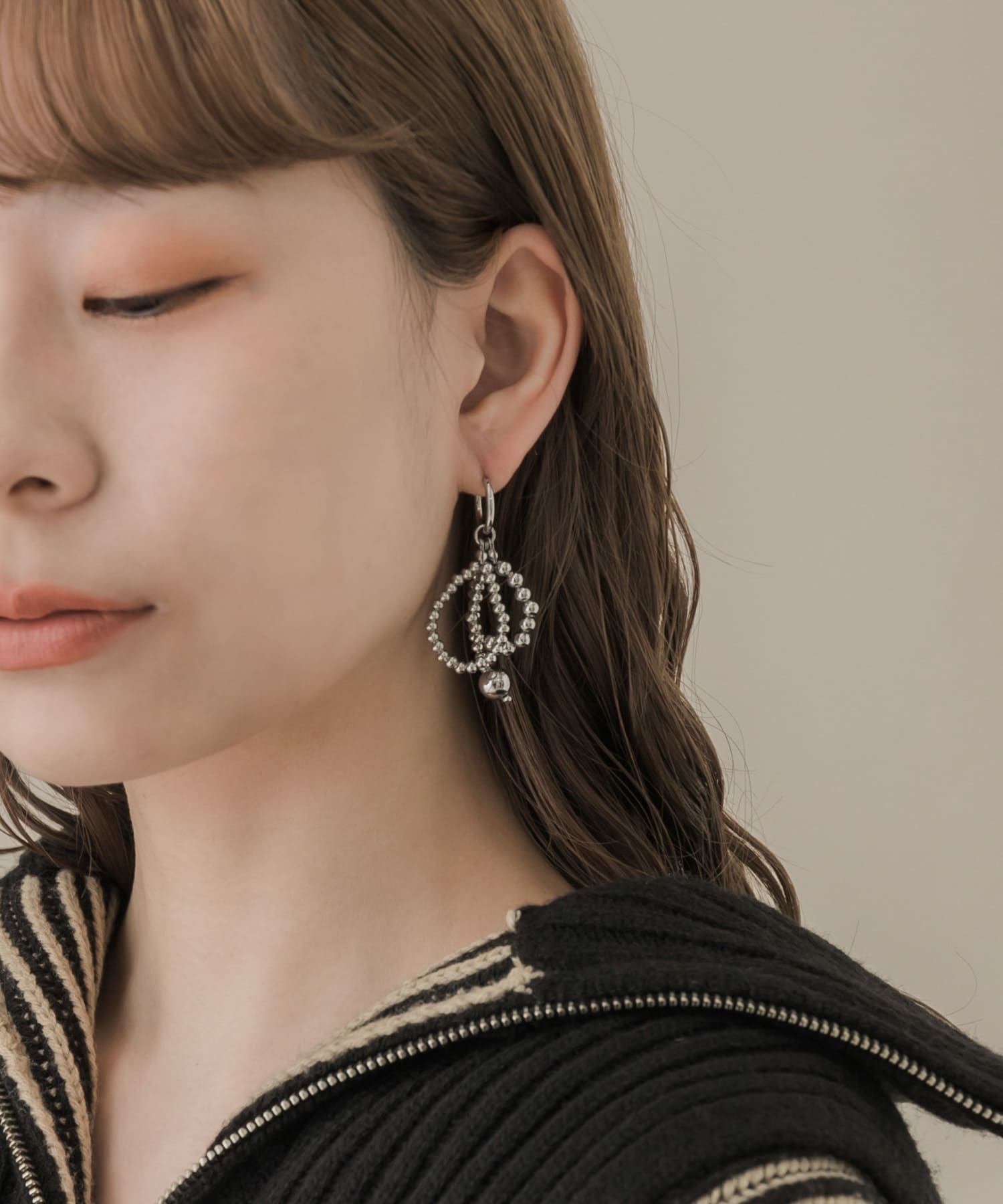 メタルボールアシメピアス SLV -