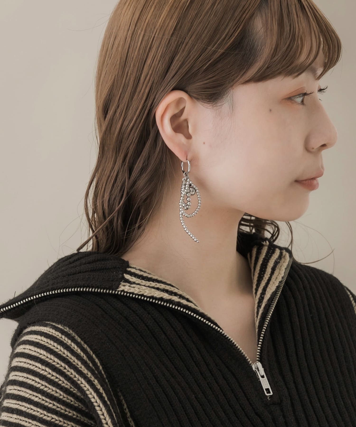 メタルボールアシメピアス SLV -