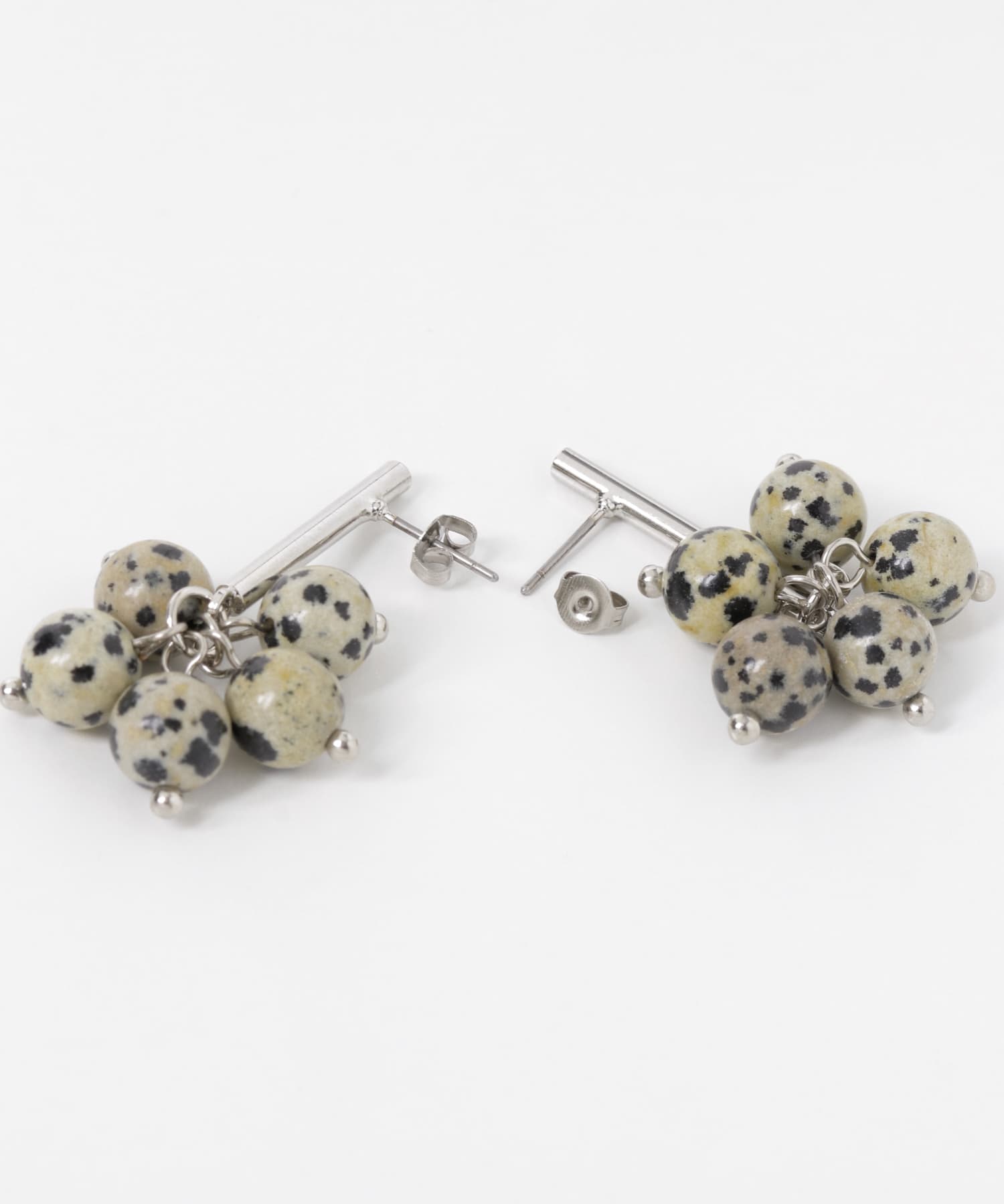 ストーンドロップピアス SLV -