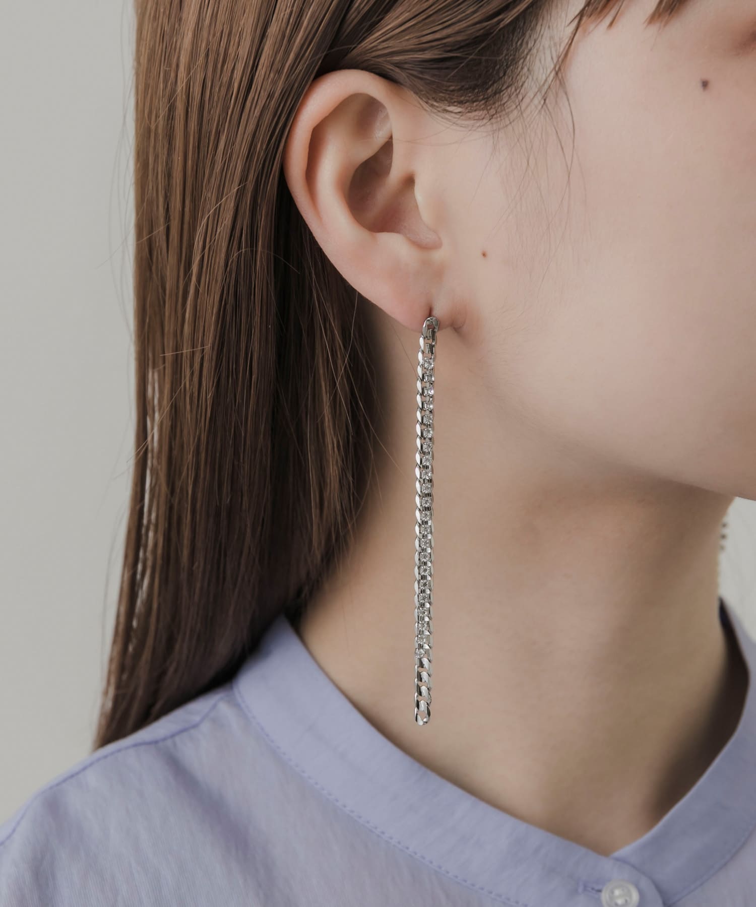 ビジューチェーンコンビピアス SL/CL -