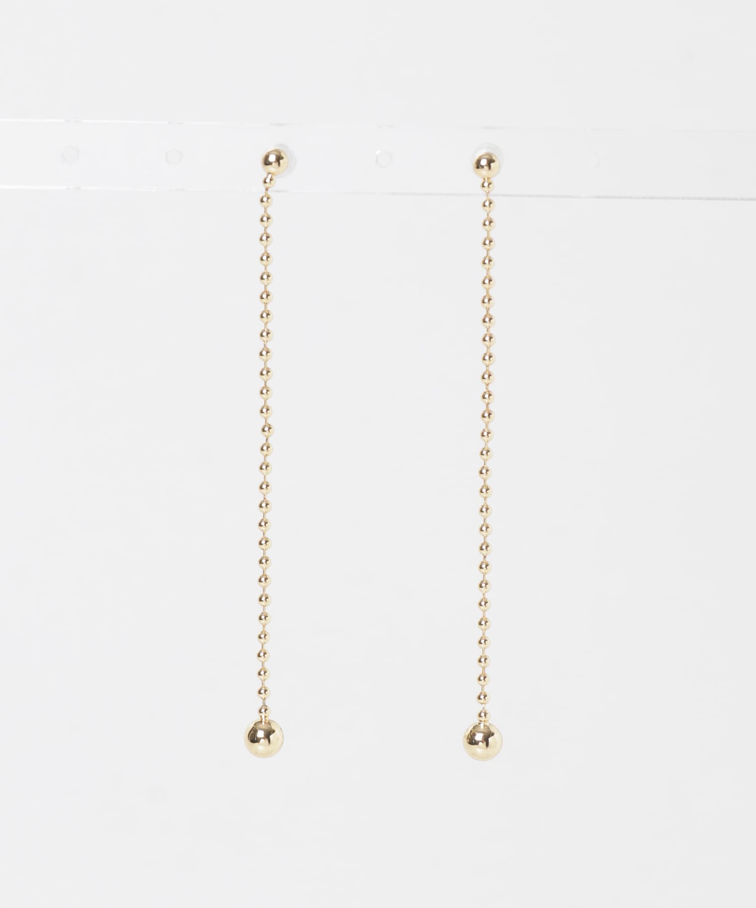 ボールチェーンロングピアス GLD -