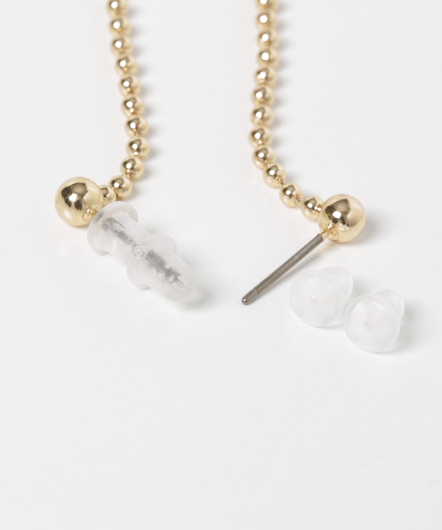 ボールチェーンロングピアス GLD -