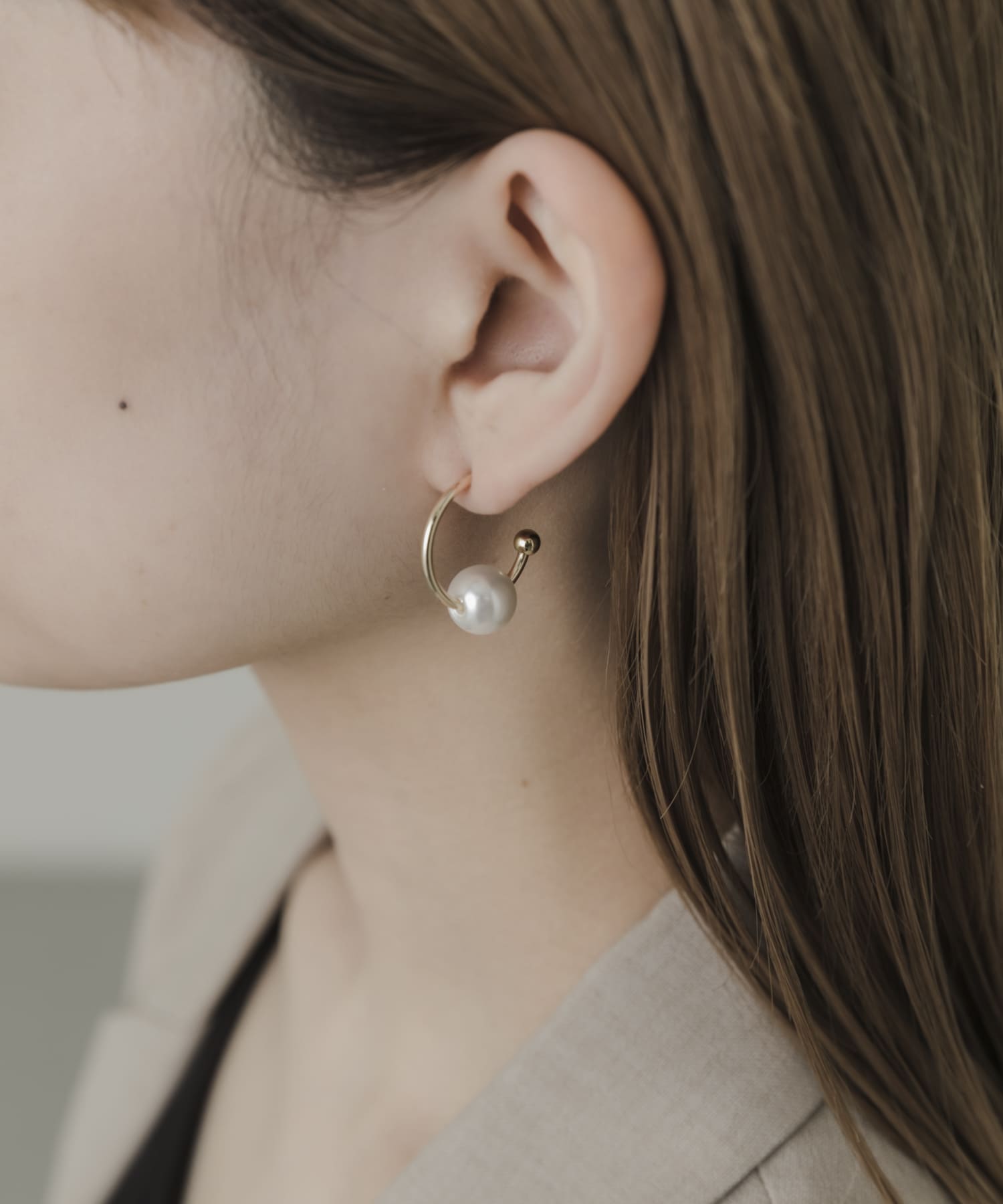 チェーンコンビアシンメトリーピアス GLD -