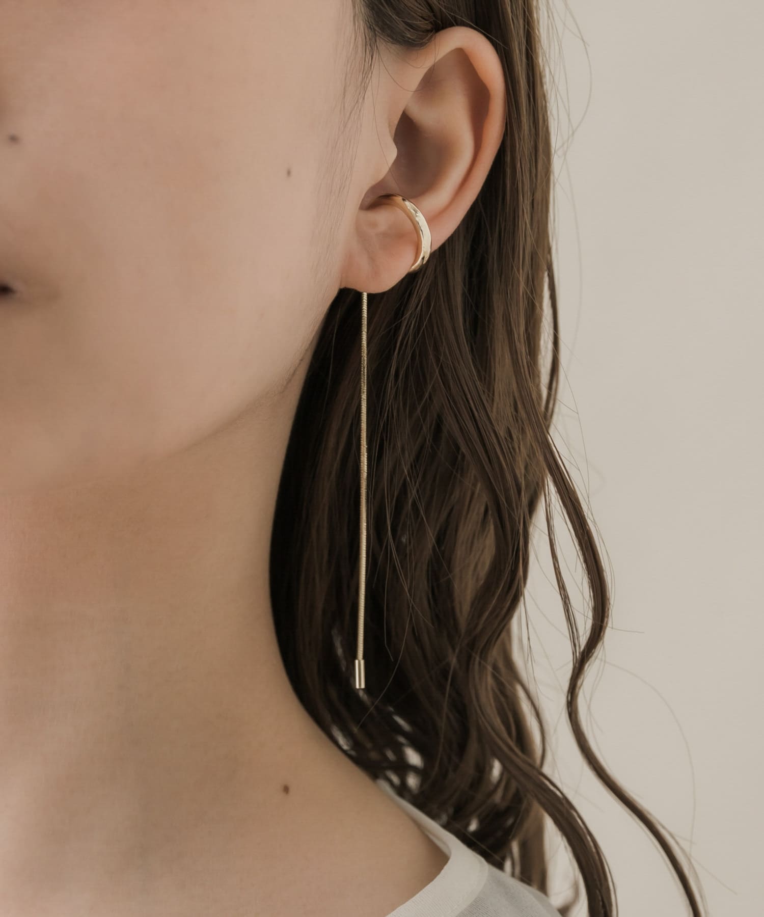 ロングチェーンシンプルイヤカフ(- GLD): アクセサリー｜URBAN