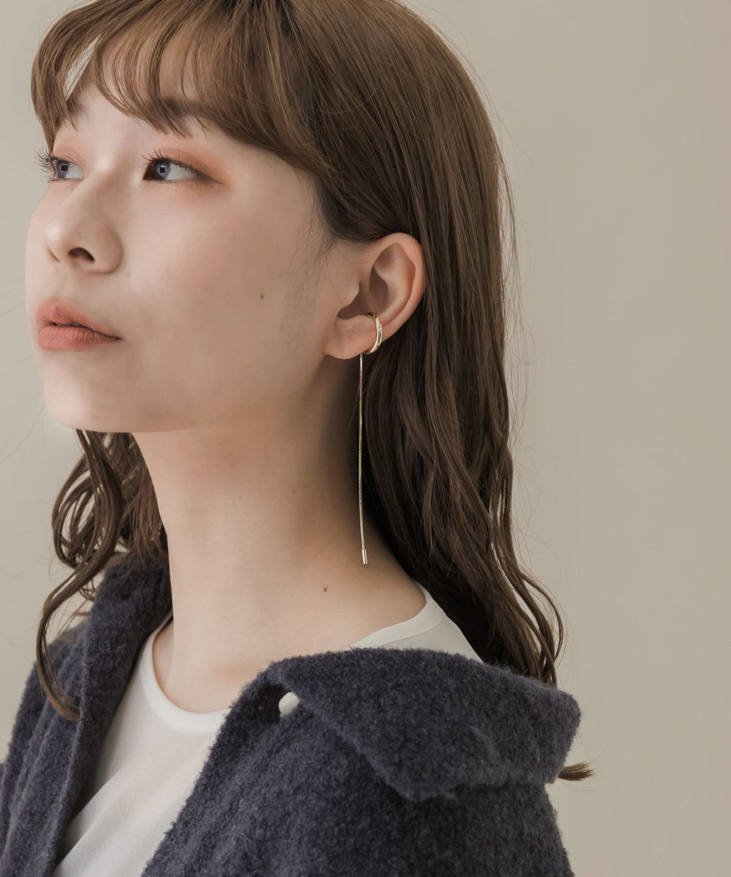 ロングチェーンシンプルイヤカフ GLD -