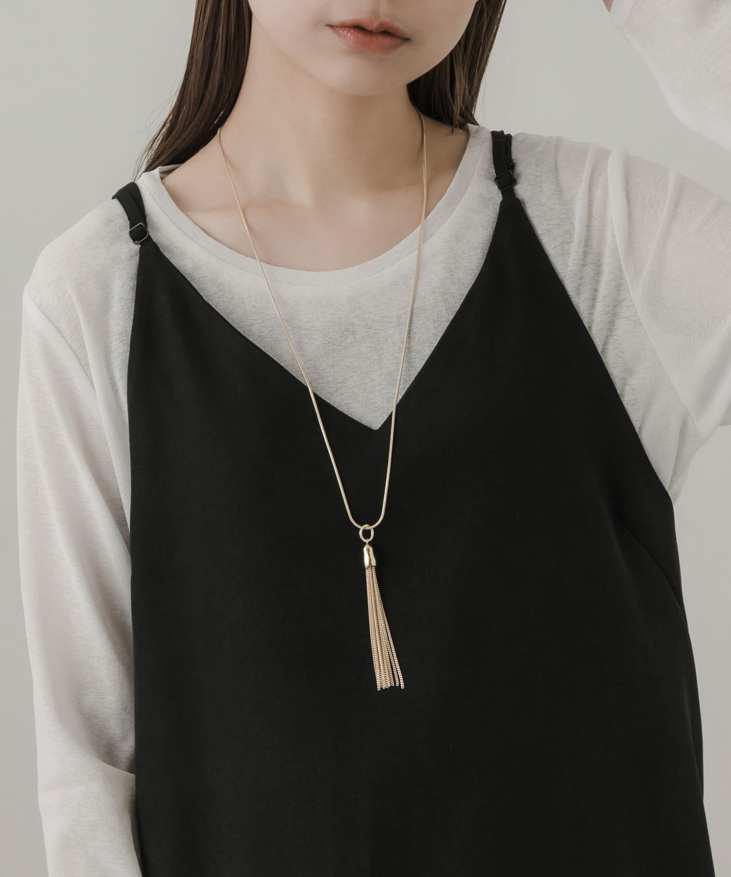 タッセルチェーンネックレス GLD -