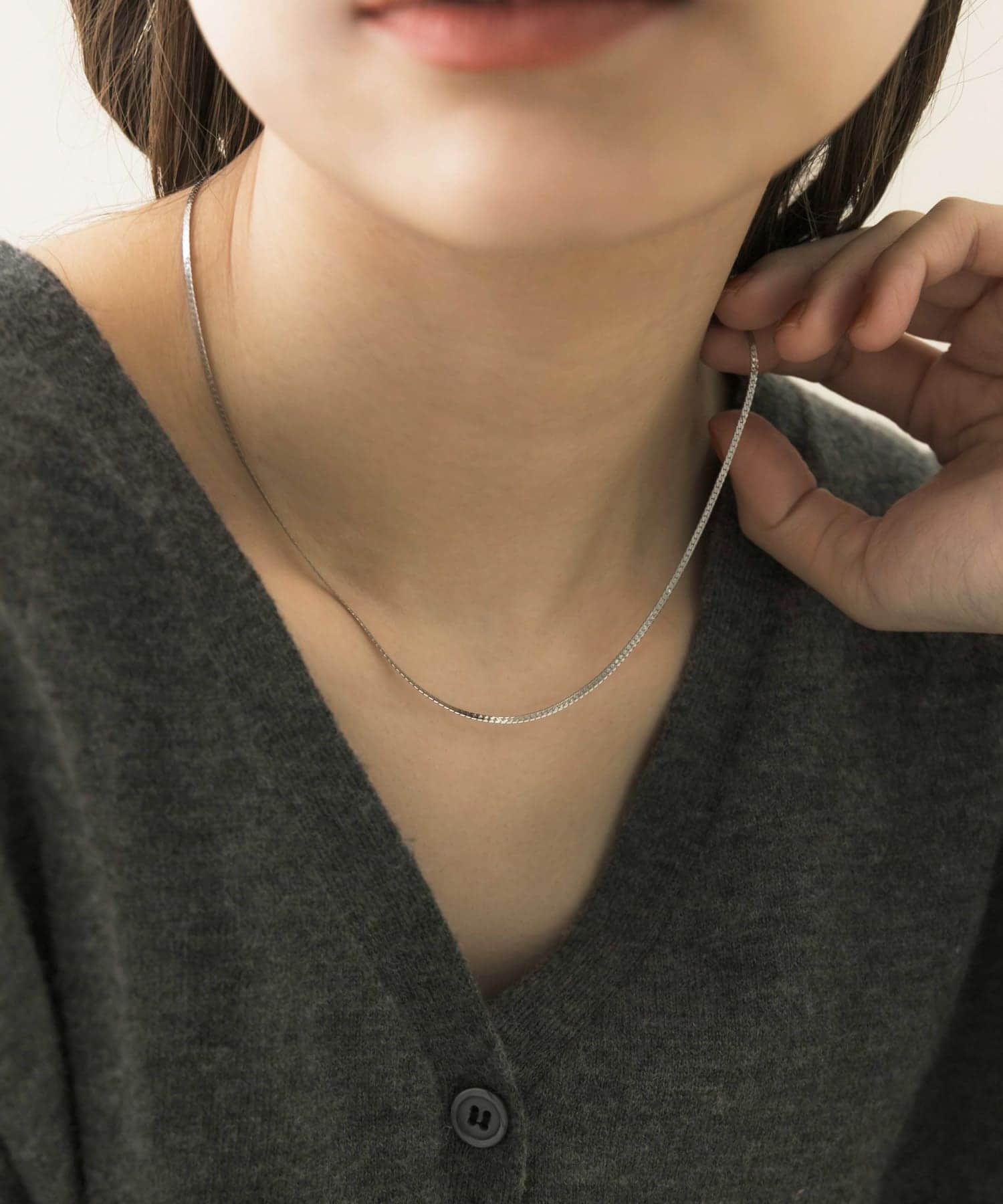 サージカルステンレスプレーンネックレス SLV -