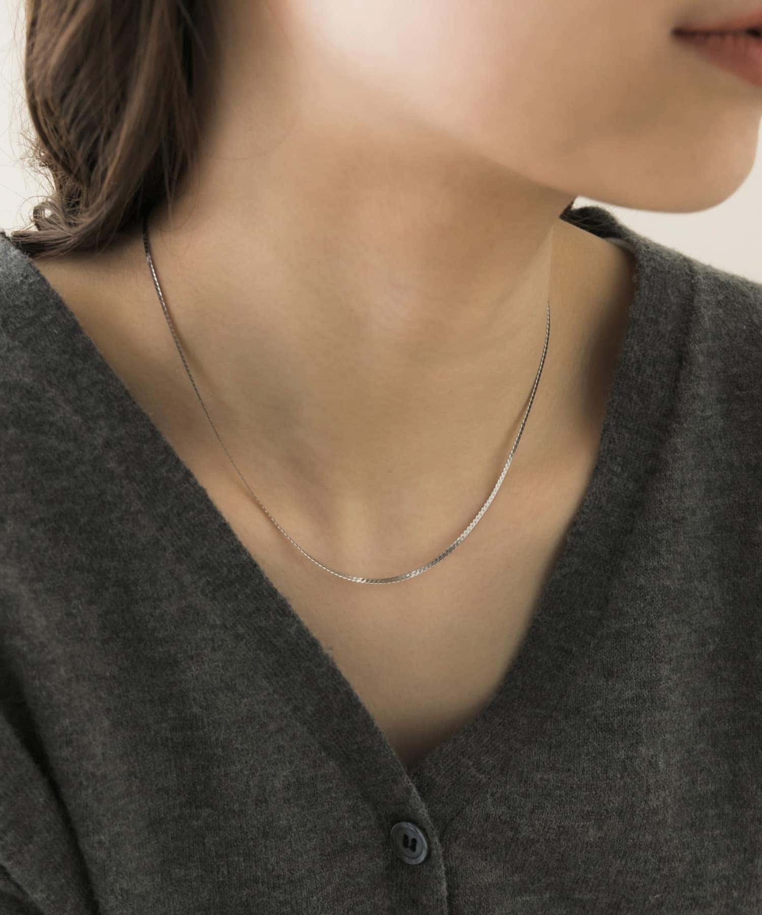 サージカルステンレスプレーンネックレス SLV -