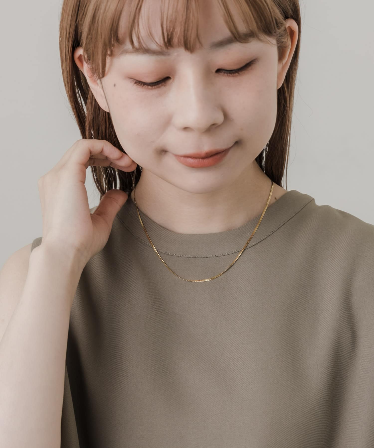 サージカルステンレスプレーンネックレス GLD -