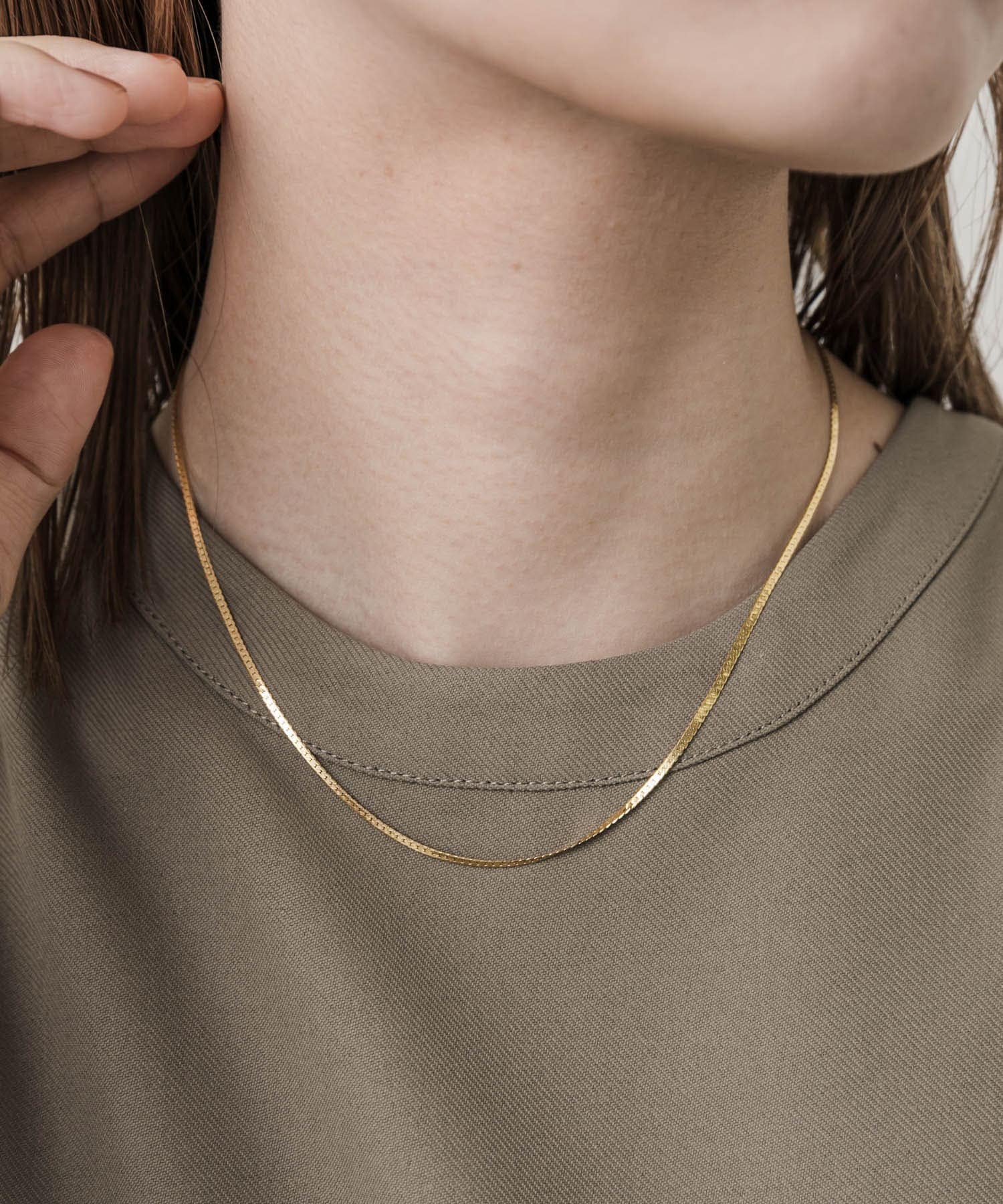 サージカルステンレスプレーンネックレス GLD -